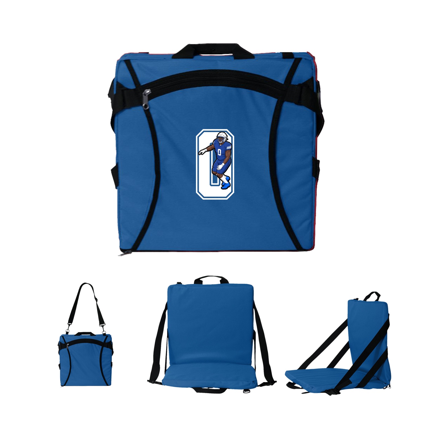 Folding Stadium Seat — Number in Royal