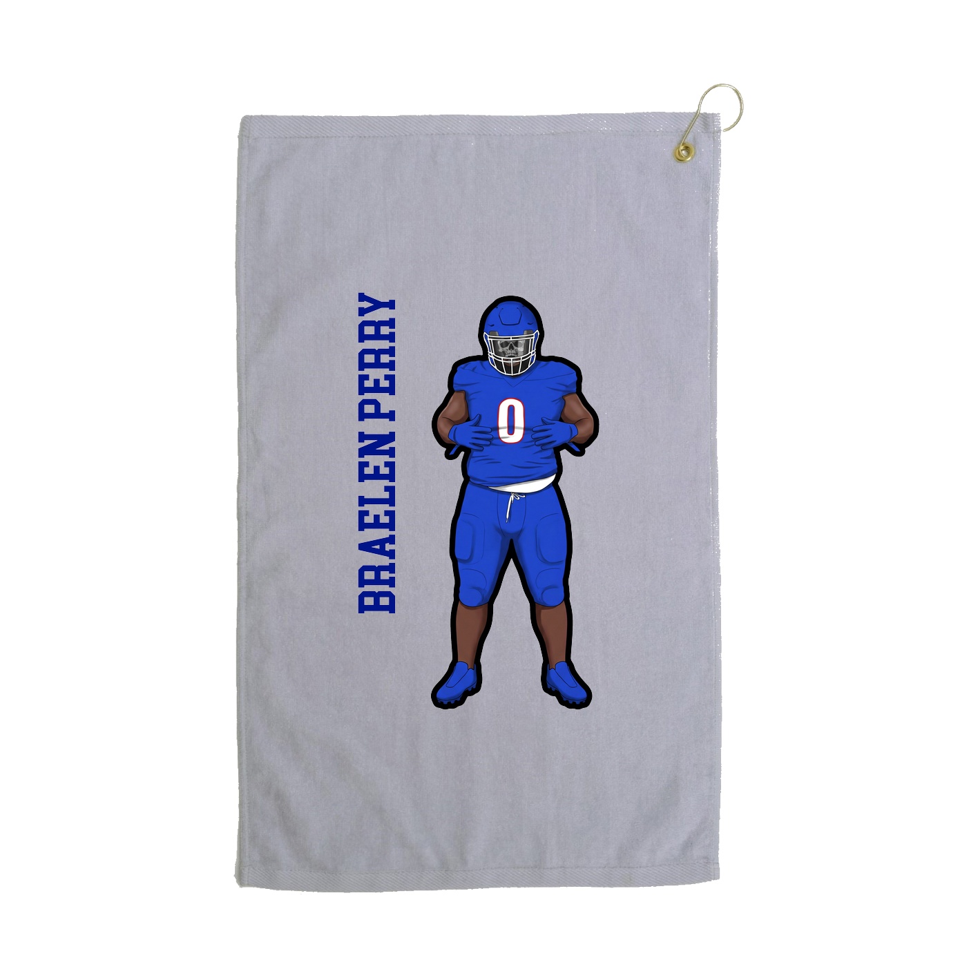 Golf Towel — Name Vertical in Grey