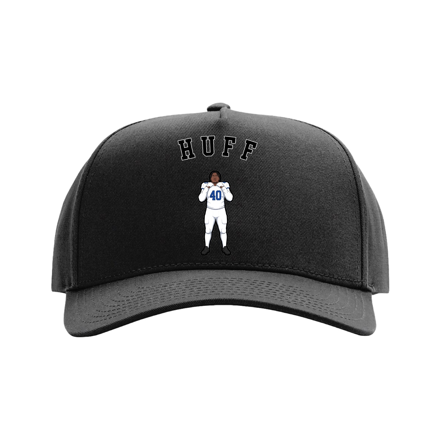 Full Fabric Five-Panel Champ Cap — Shirsey Arch in Black