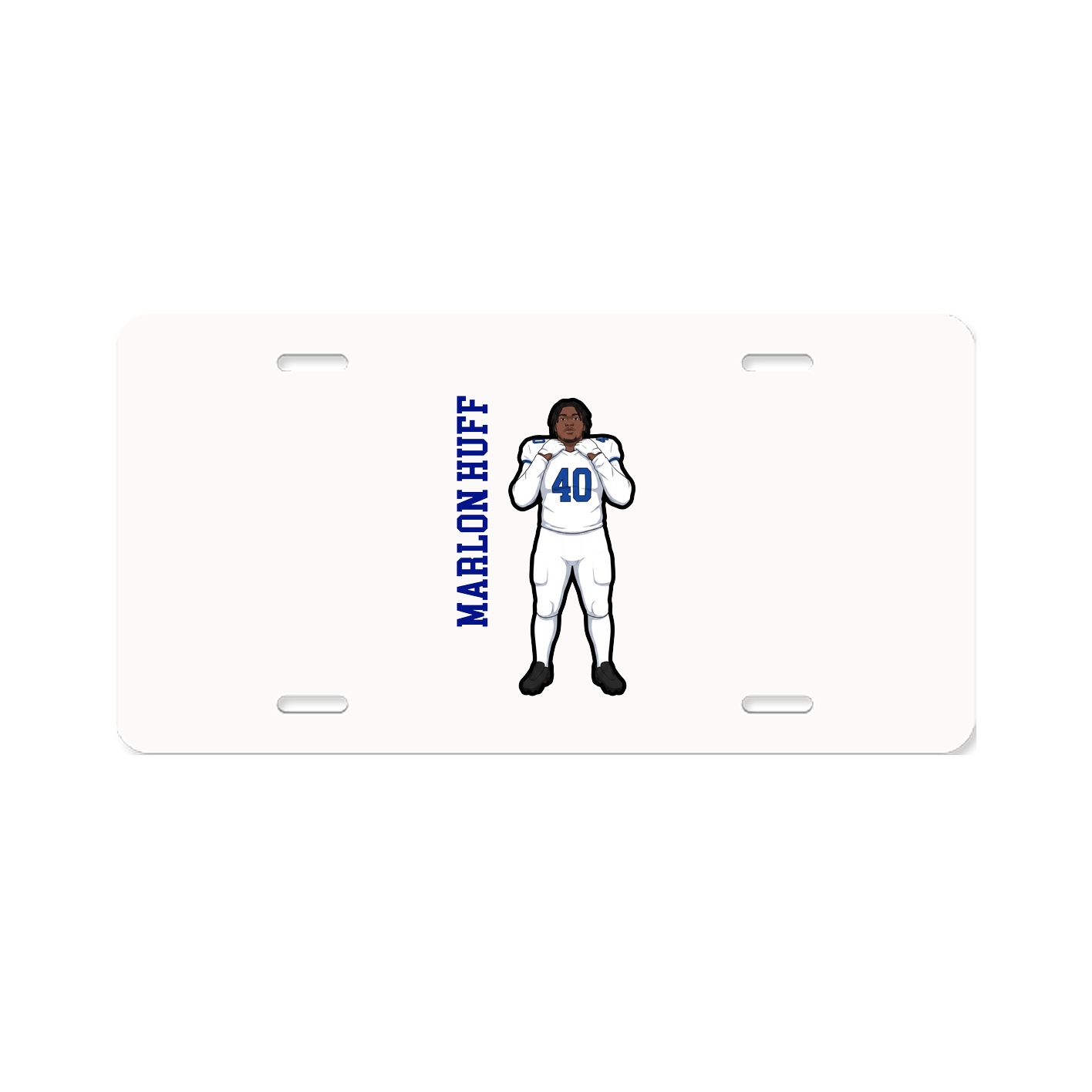 License Plate — Name Vertical in Classic
