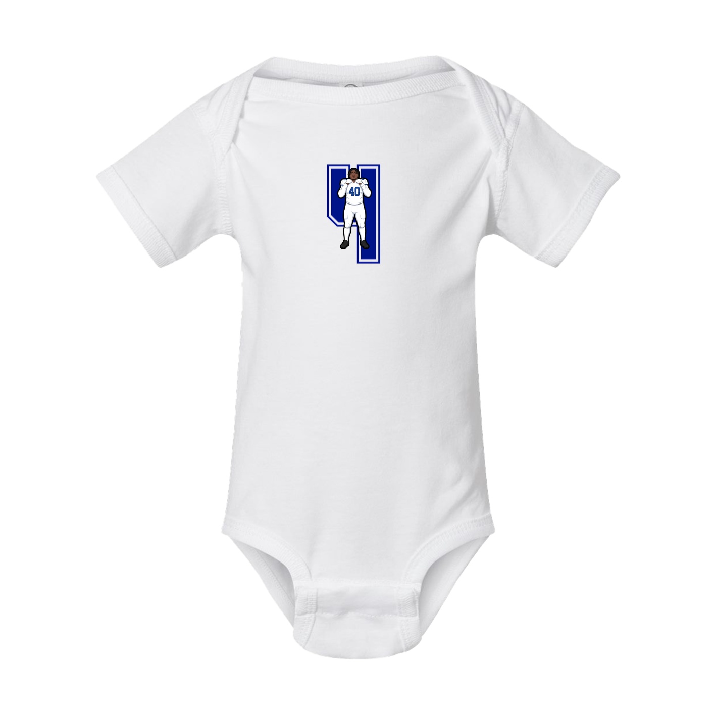 Baby Onesie — Number in White