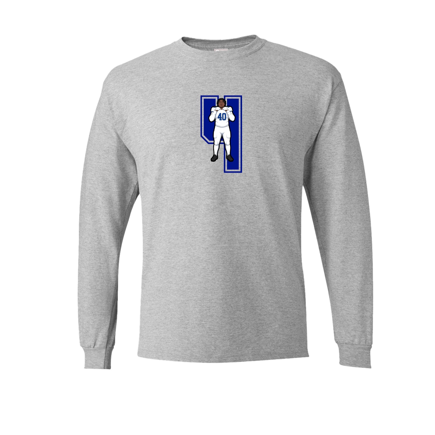 Long Sleeve Tee — Number in Grey