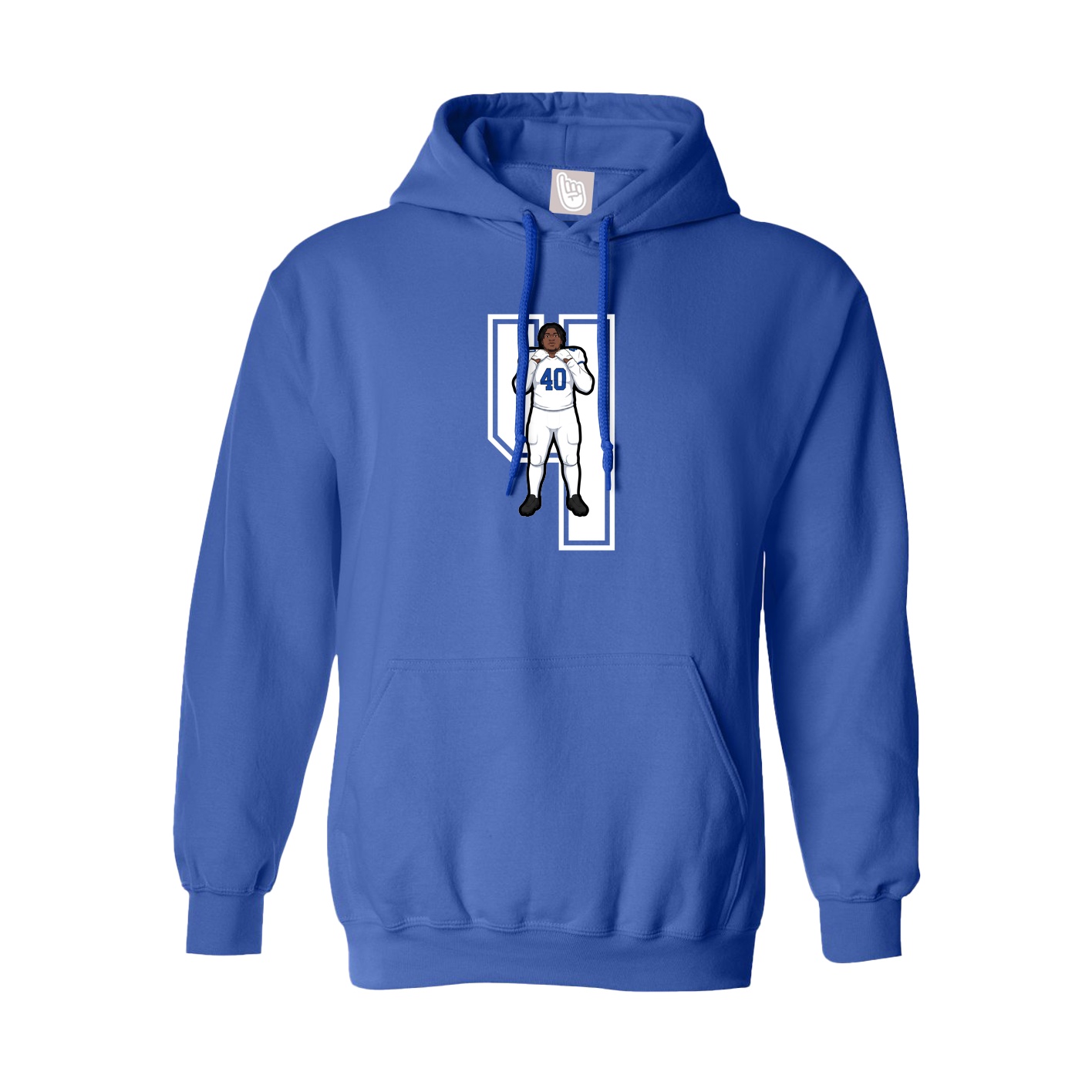 Hoodie — Number in Royal