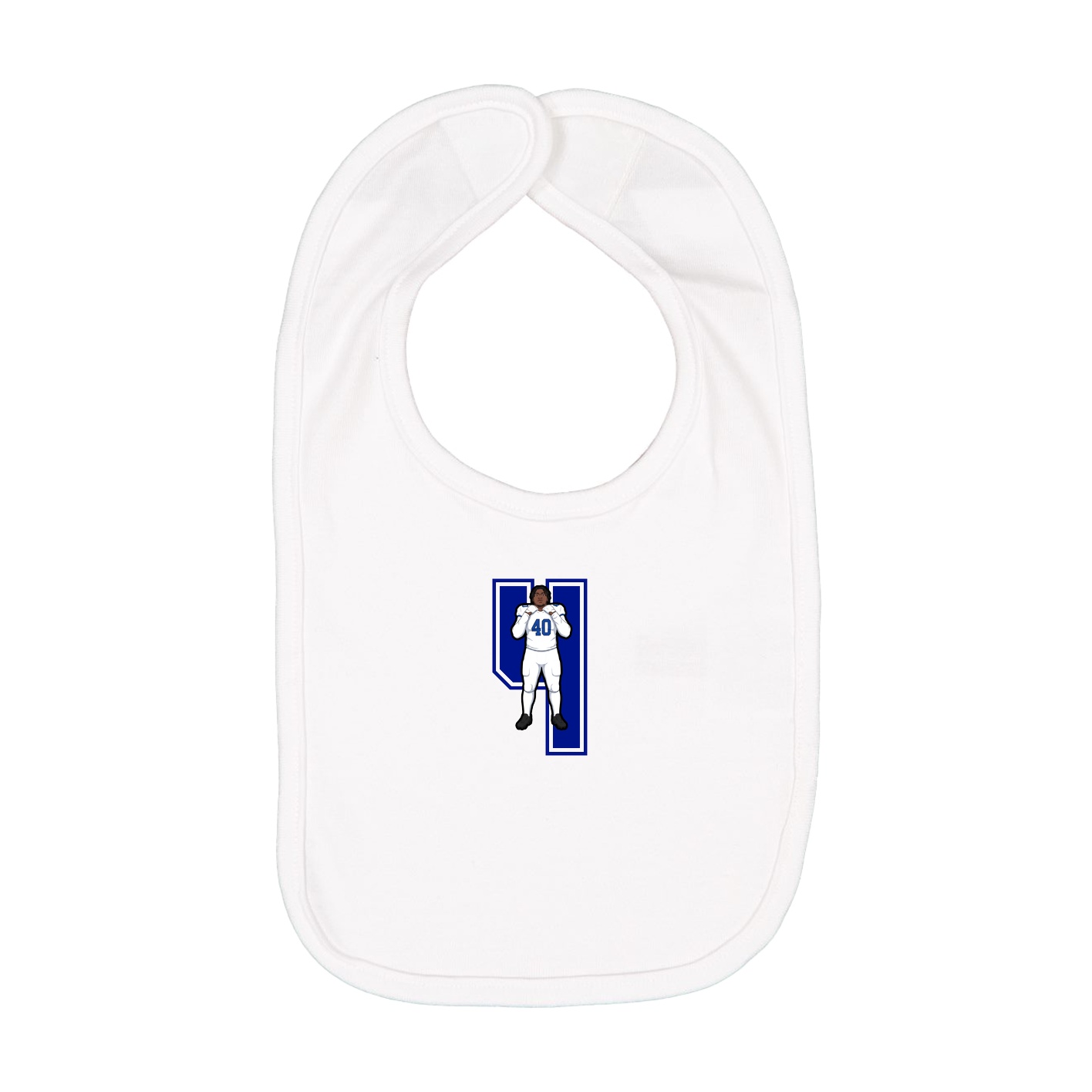 Infant Bib — Number in White