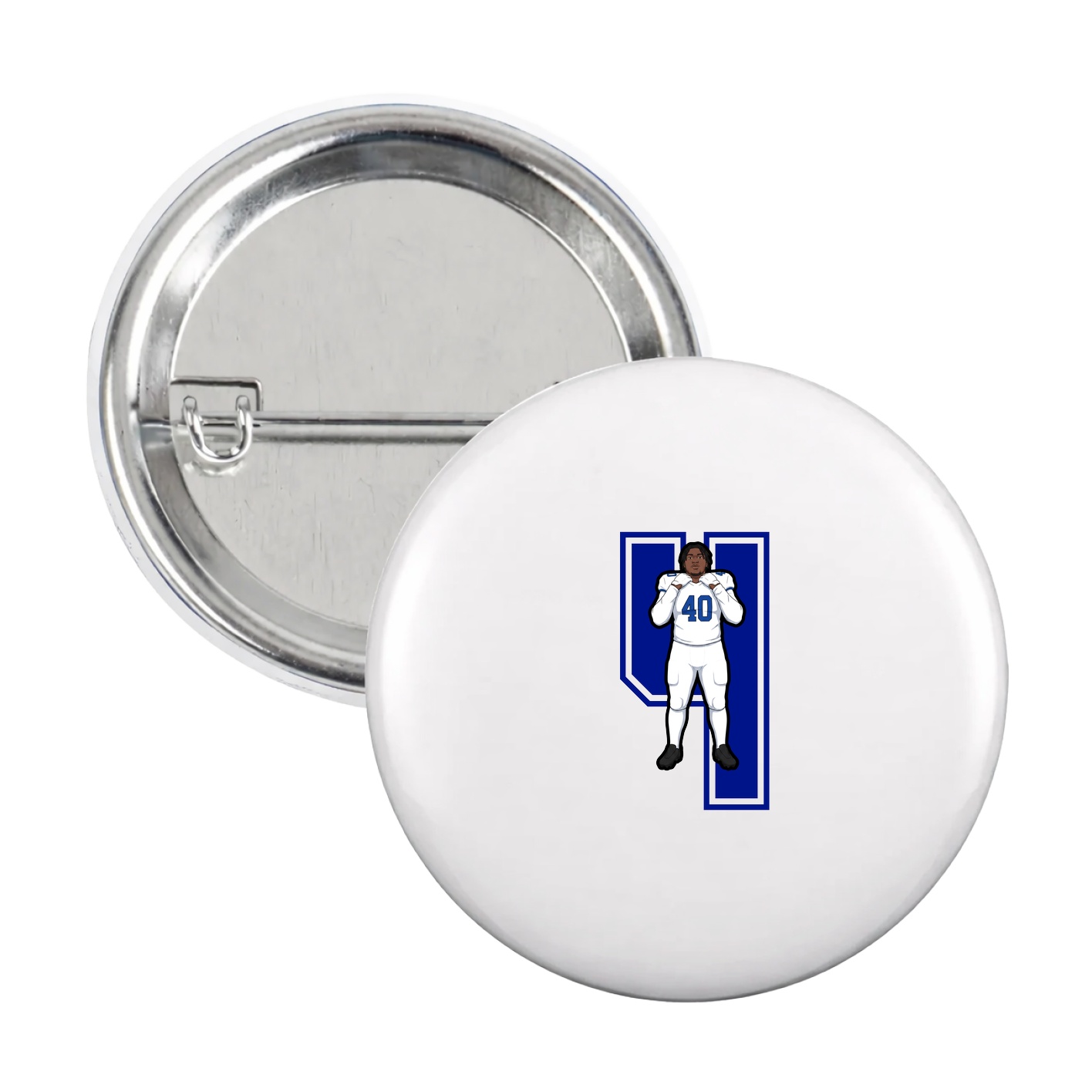 Game Day Button — Number in White