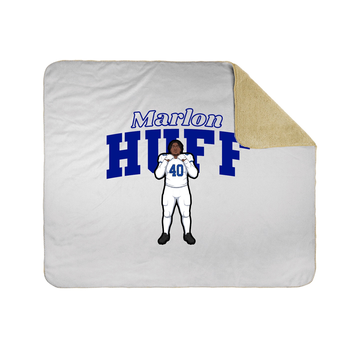 Throw Blanket — Name Arch in White