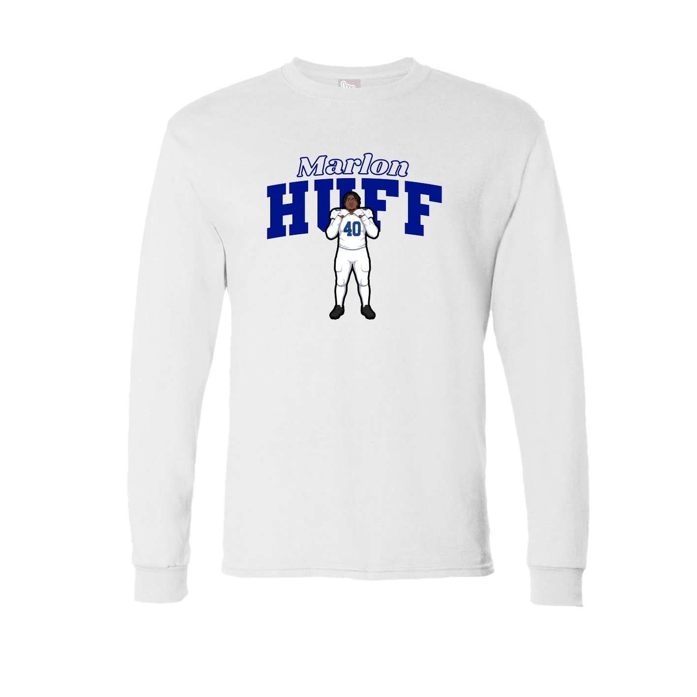 Long Sleeve Tee — Name Arch in White