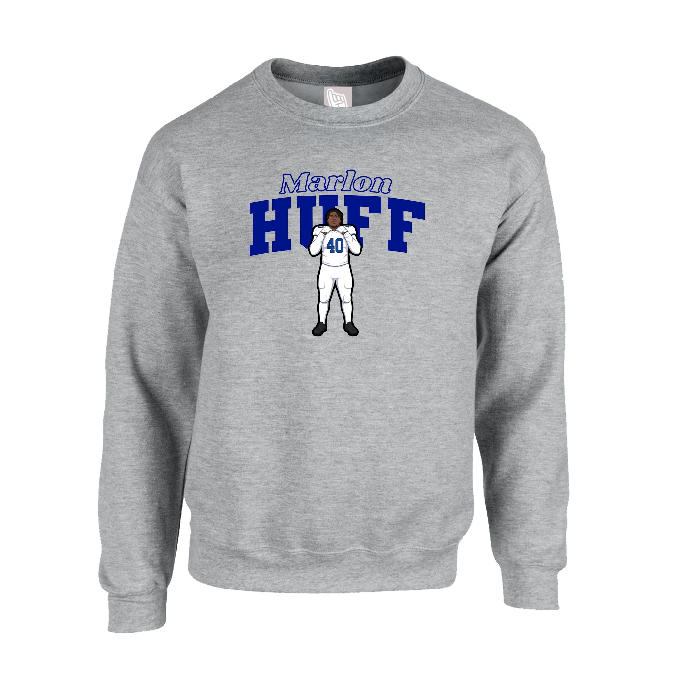 Fleece Crew — Name Arch in Grey