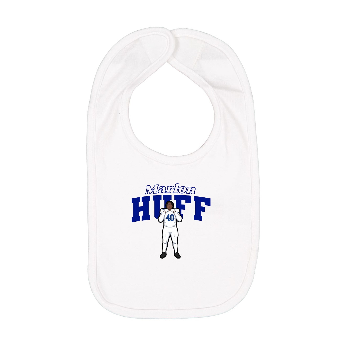 Infant Bib — Name Arch in White