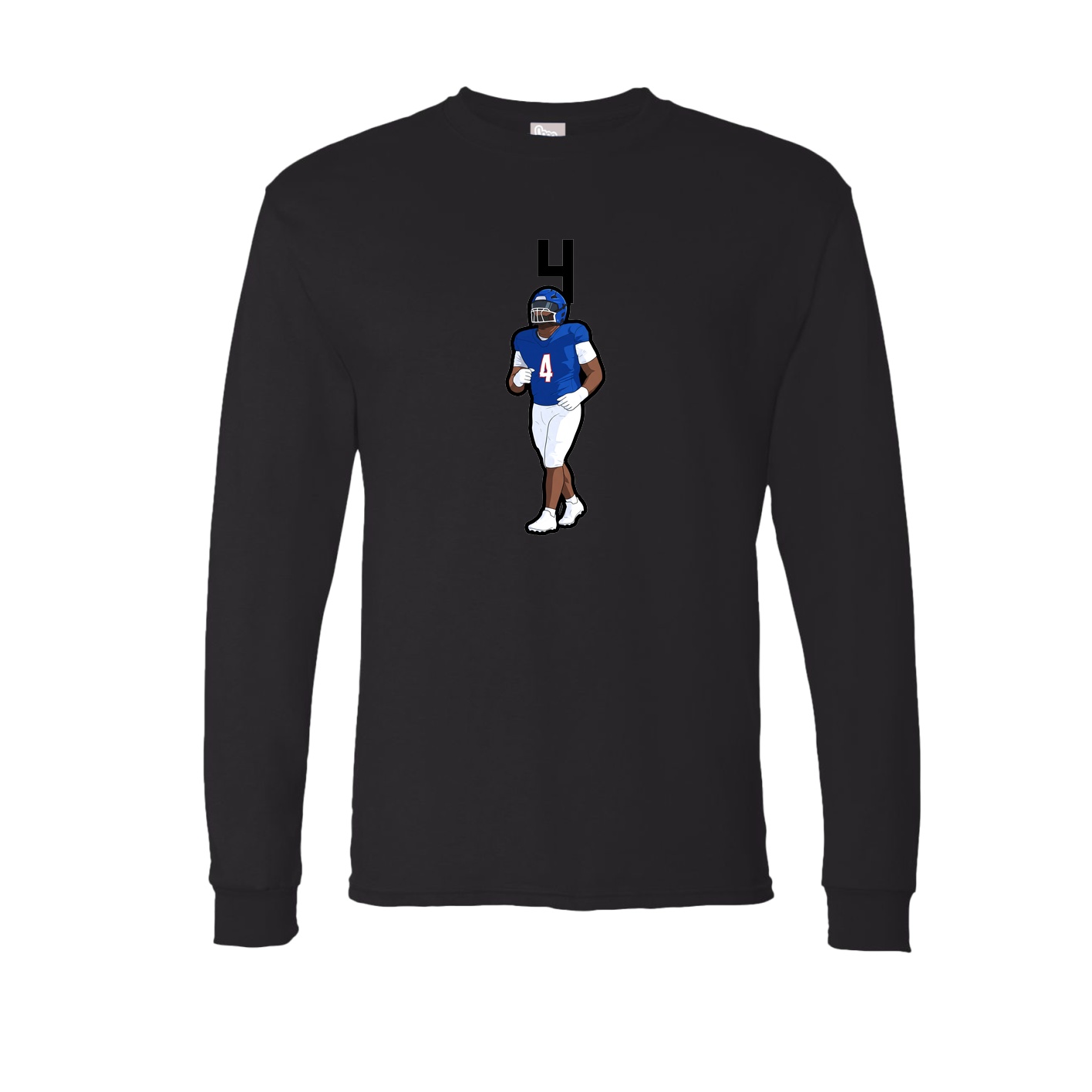 Long Sleeve Tee — Number Top in Black