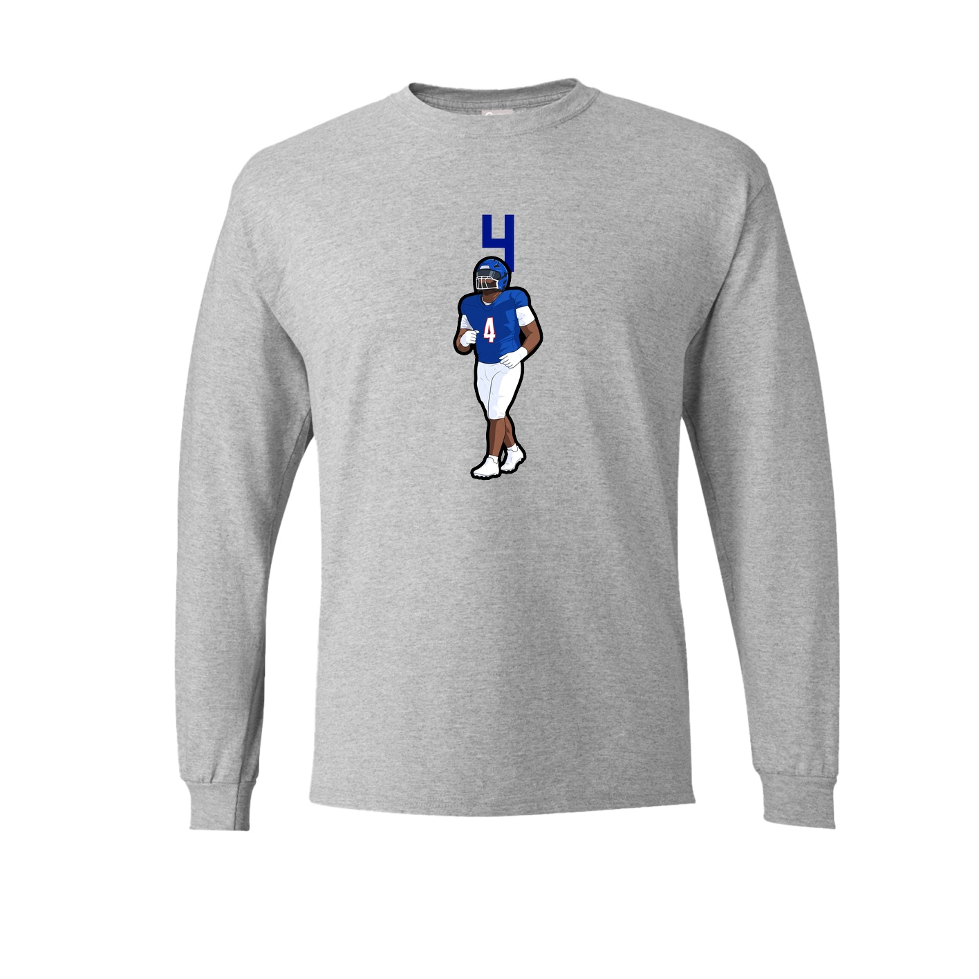 Long Sleeve Tee — Number Top in Grey