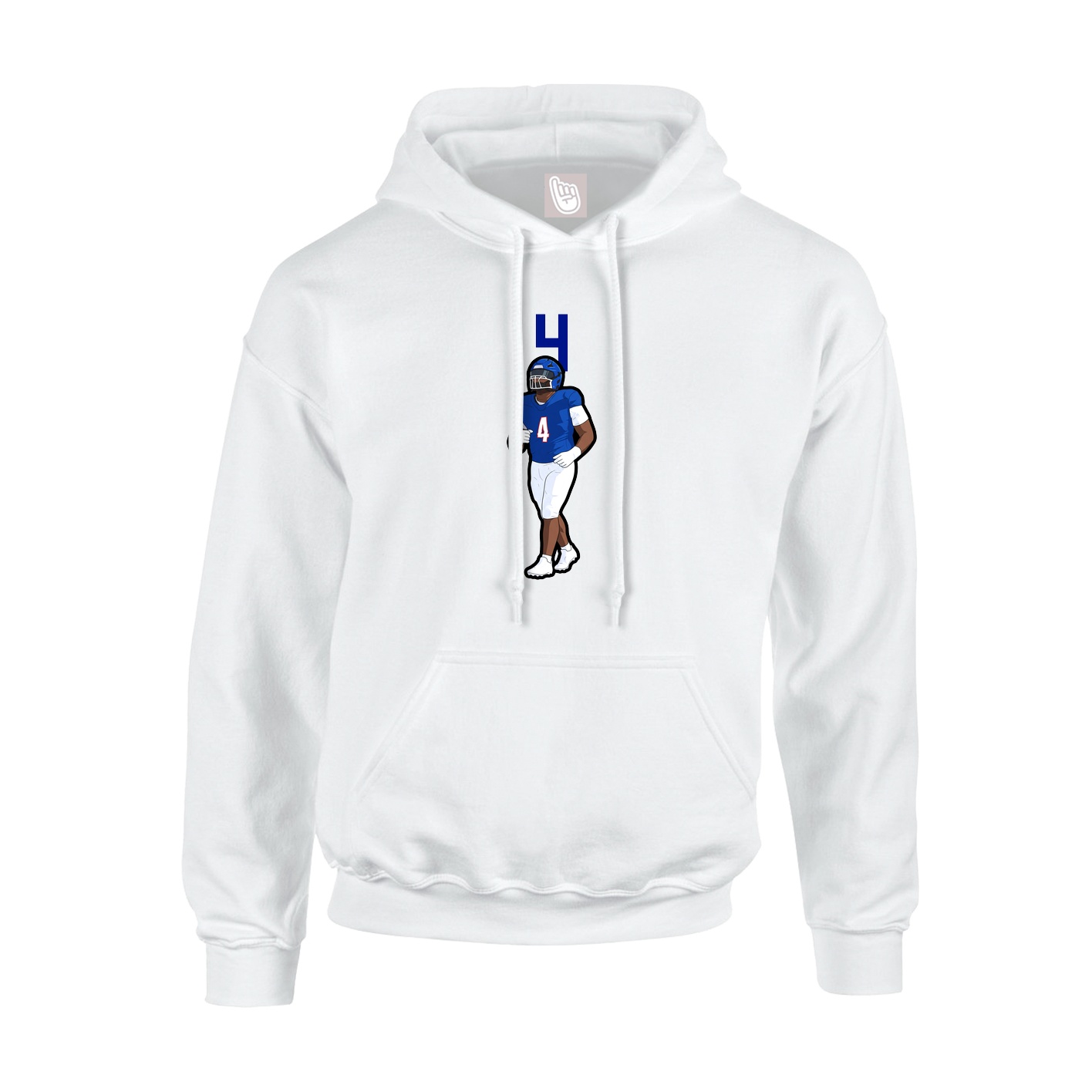 Youth Hoodie — Number Top in White