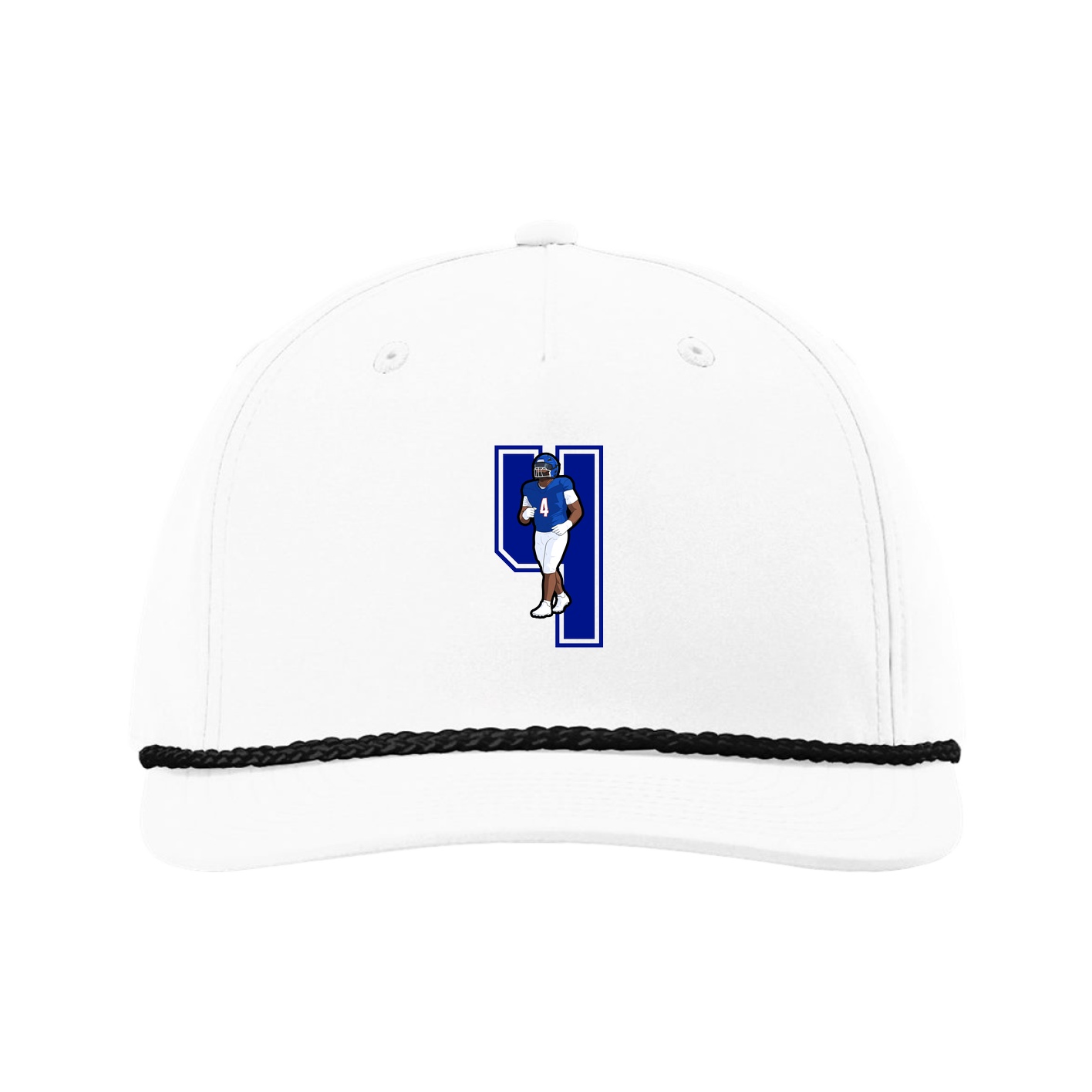 Five-Panel Classic Rope Cap — Number in White
