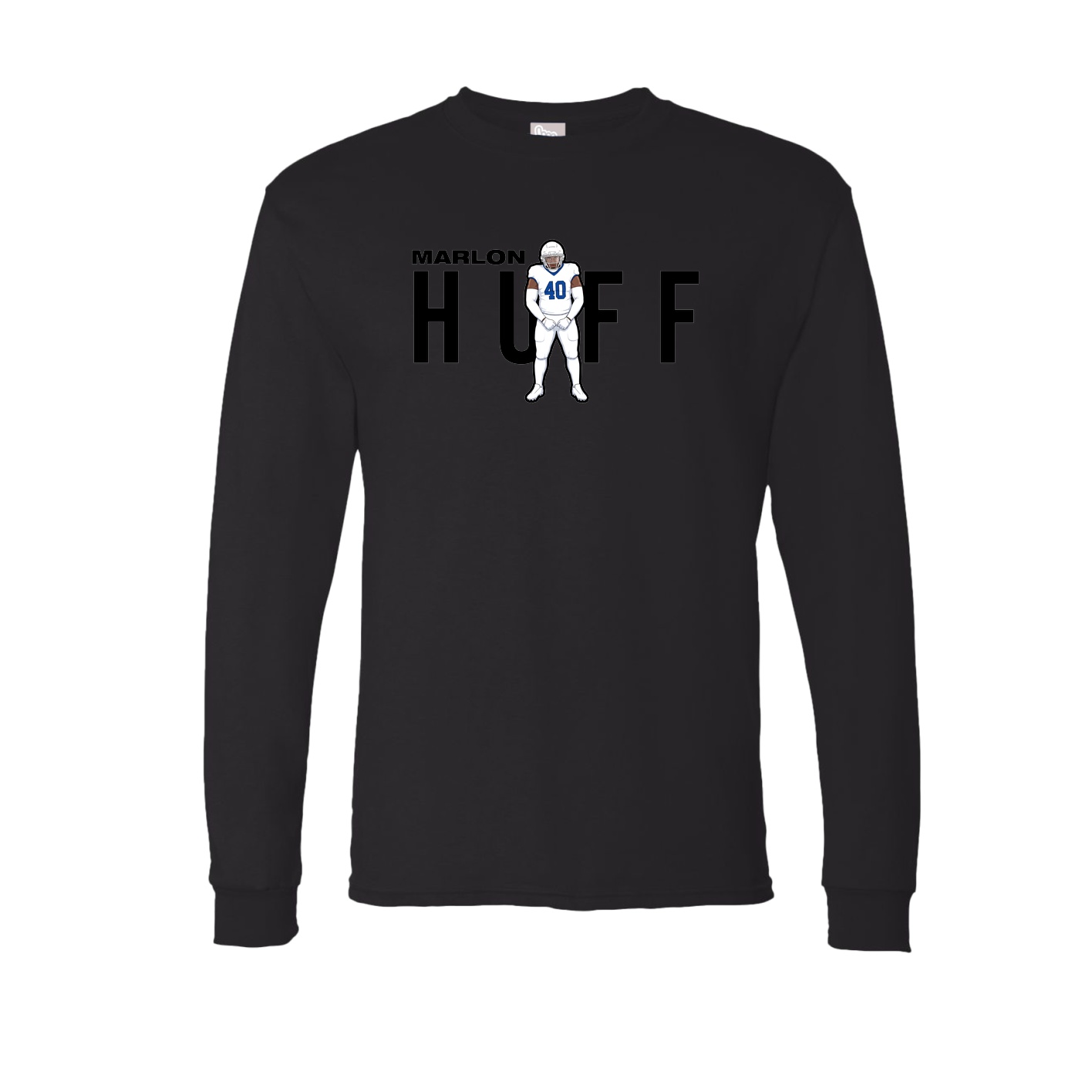 Long Sleeve Tee — Player Name in Black