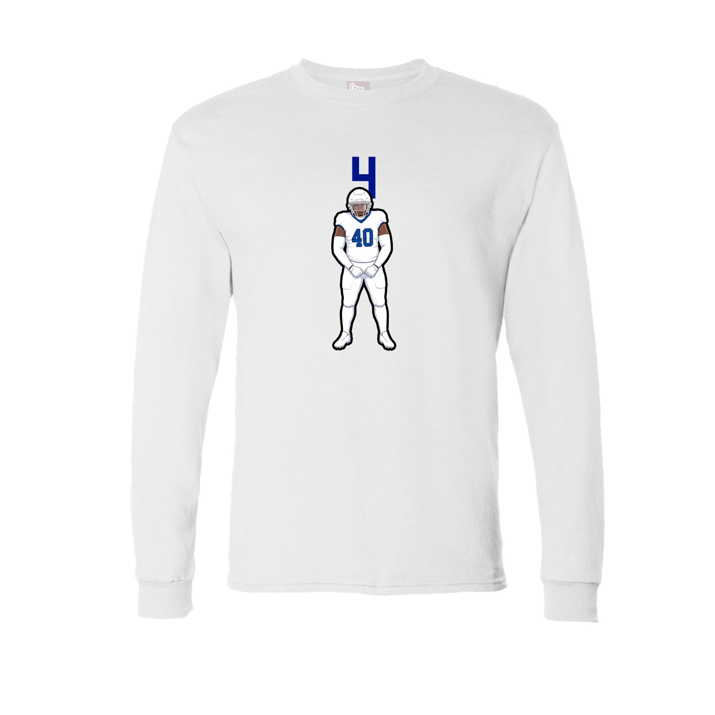 Long Sleeve Tee — Number Top in White