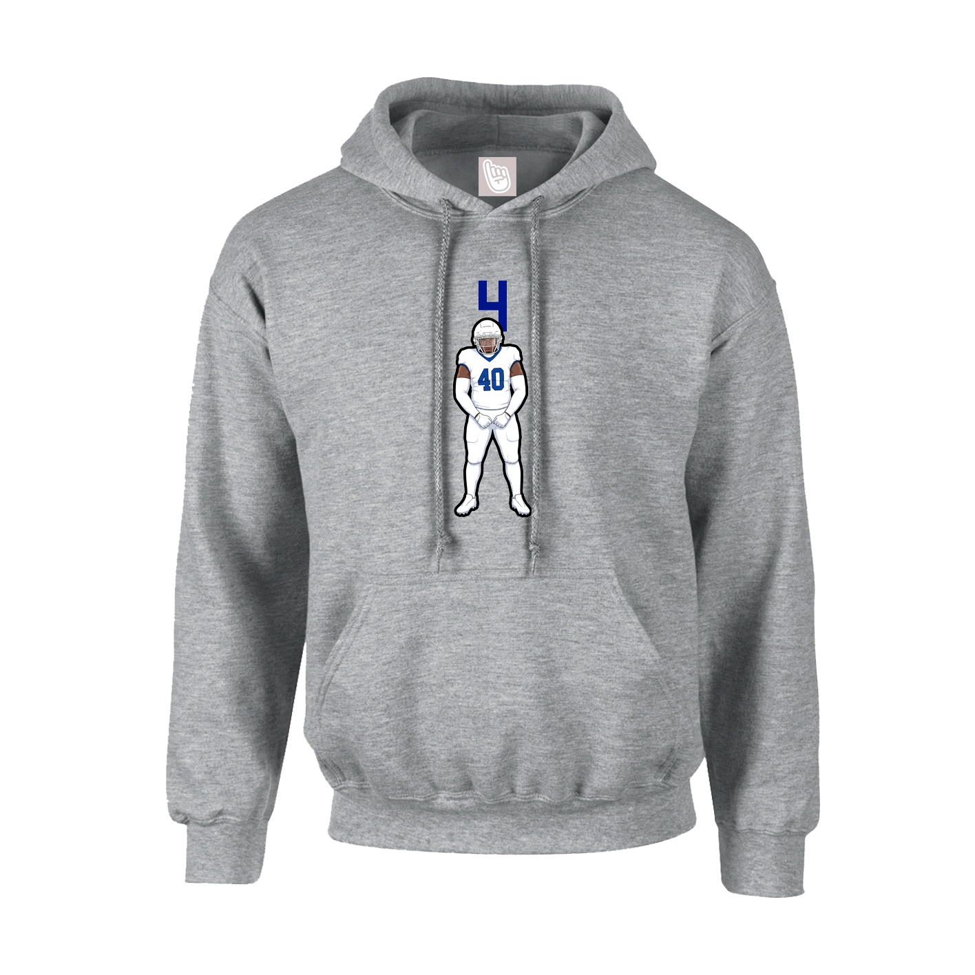 Hoodie — Number Top in Grey