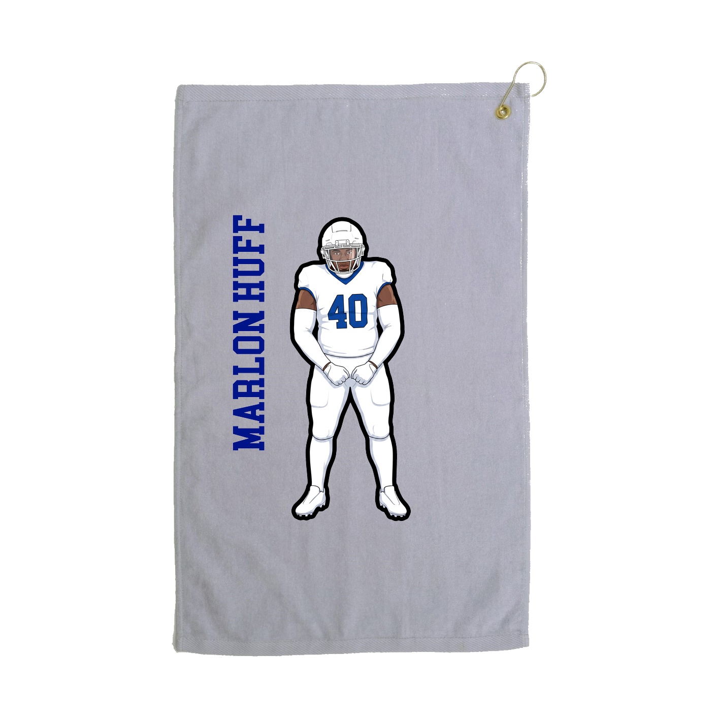Golf Towel — Name Vertical in Grey