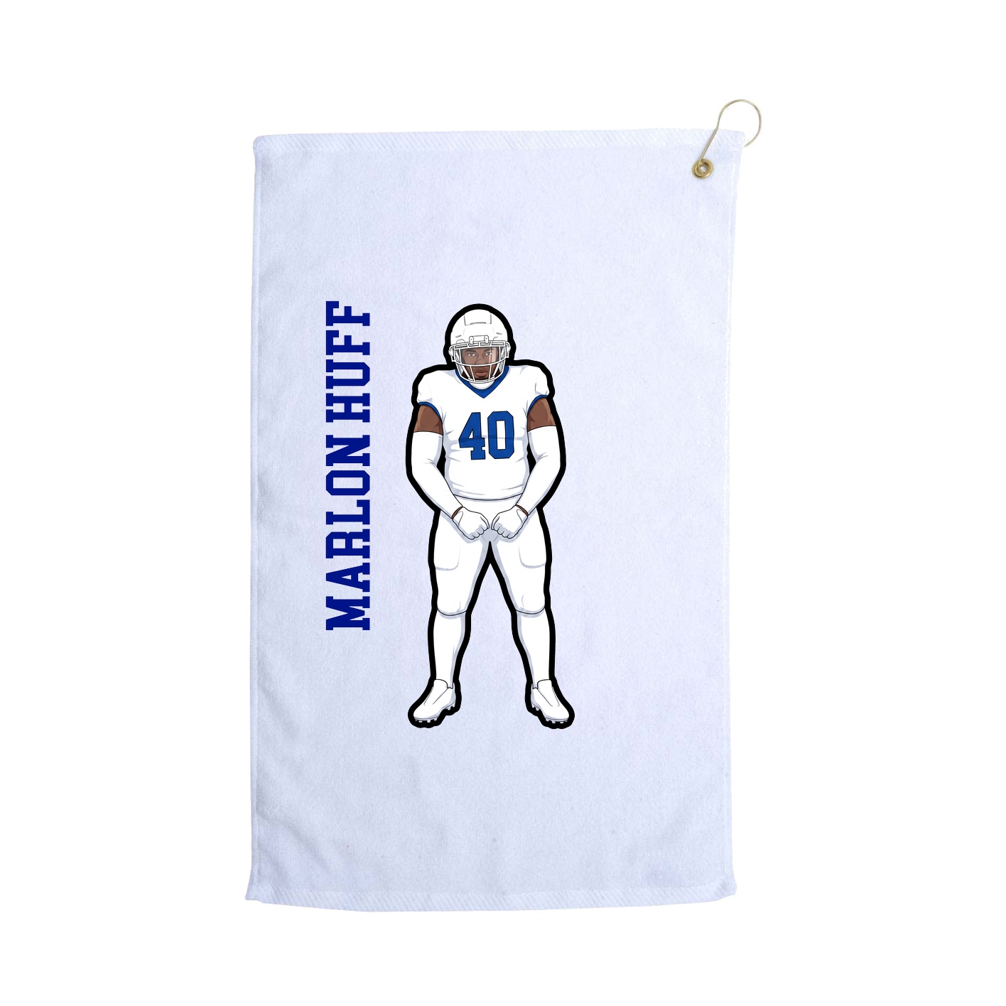 Golf Towel — Name Vertical in White