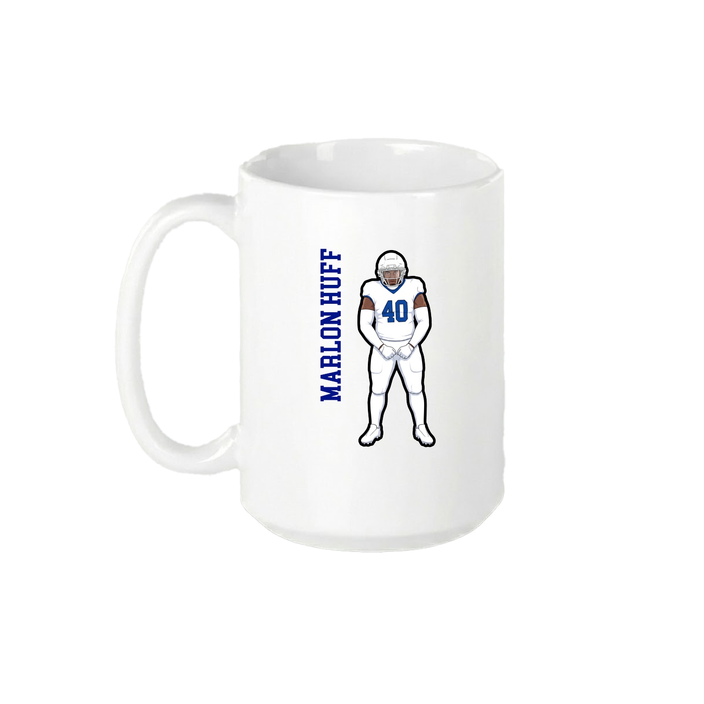 15oz Coffee Mug — Name Vertical in White