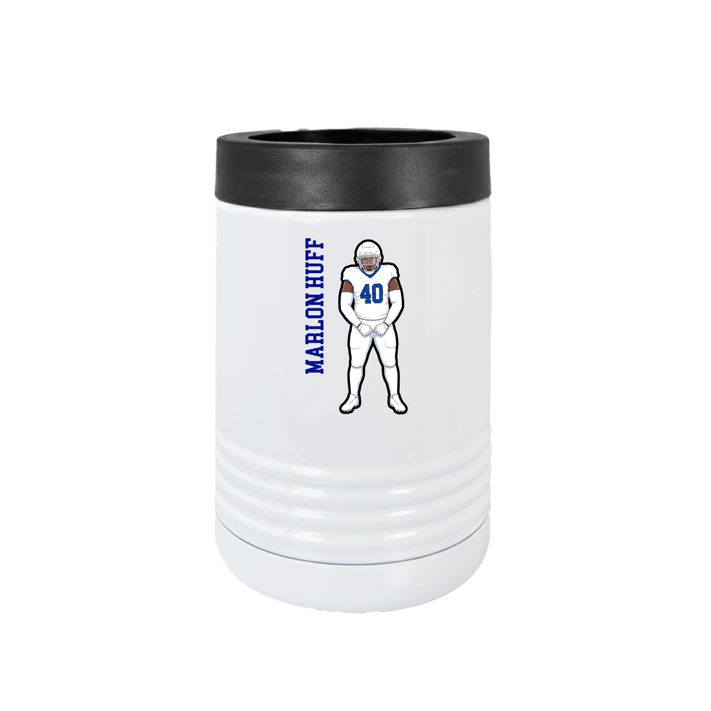 Beverage Holder — Name Vertical in White