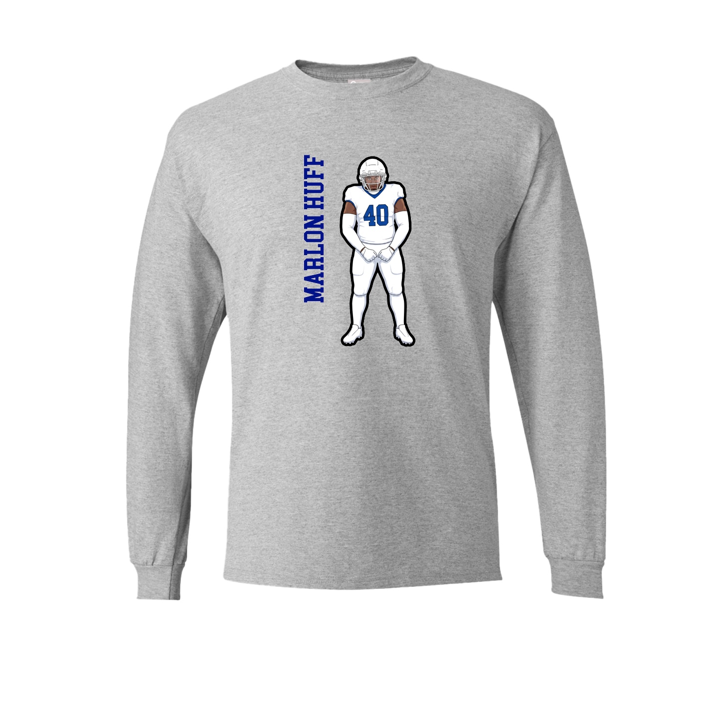 Long Sleeve Tee — Name Vertical in Grey