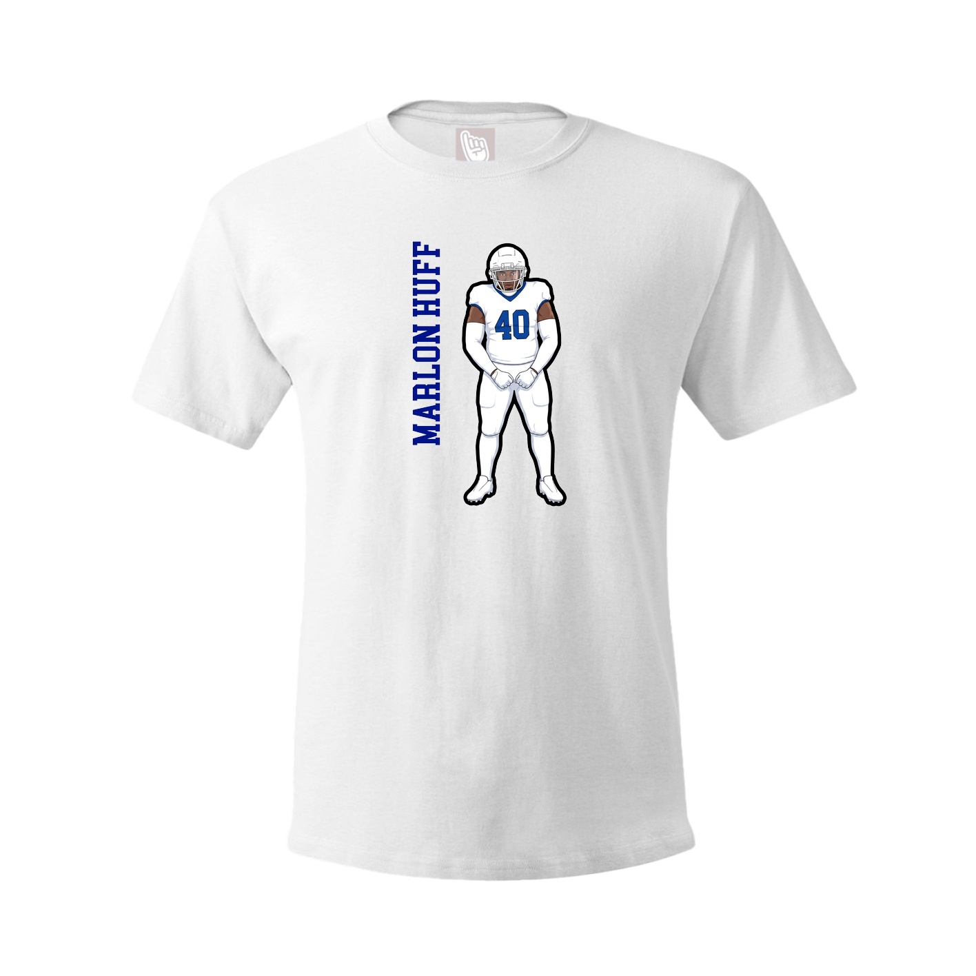 Youth Tee — Name Vertical in White