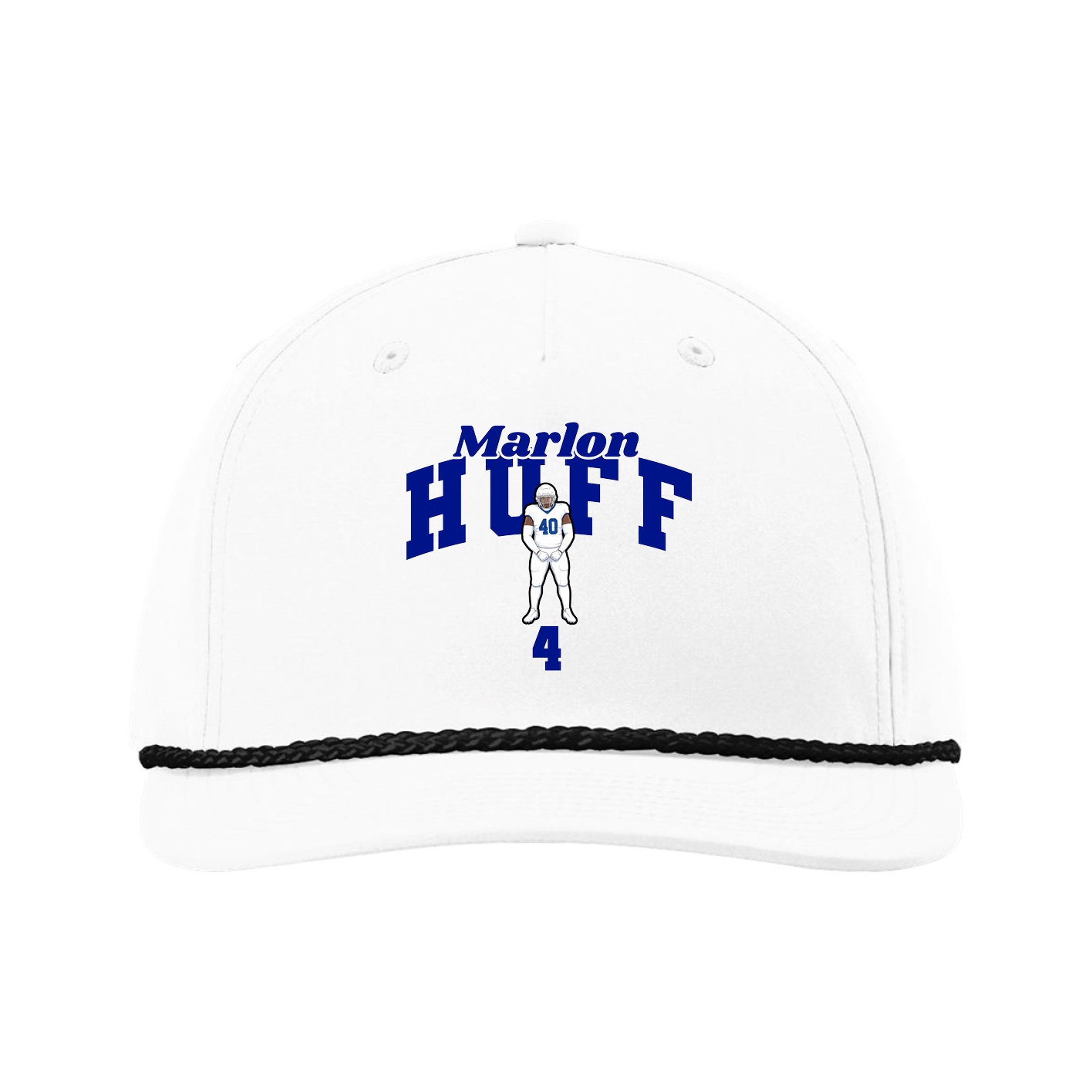 Five-Panel Classic Rope Cap — Signature Arch in White