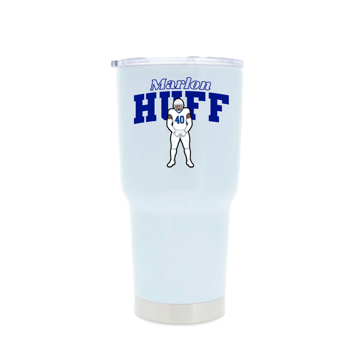 30oz Stainless Steel Tumbler — Name Arch in White
