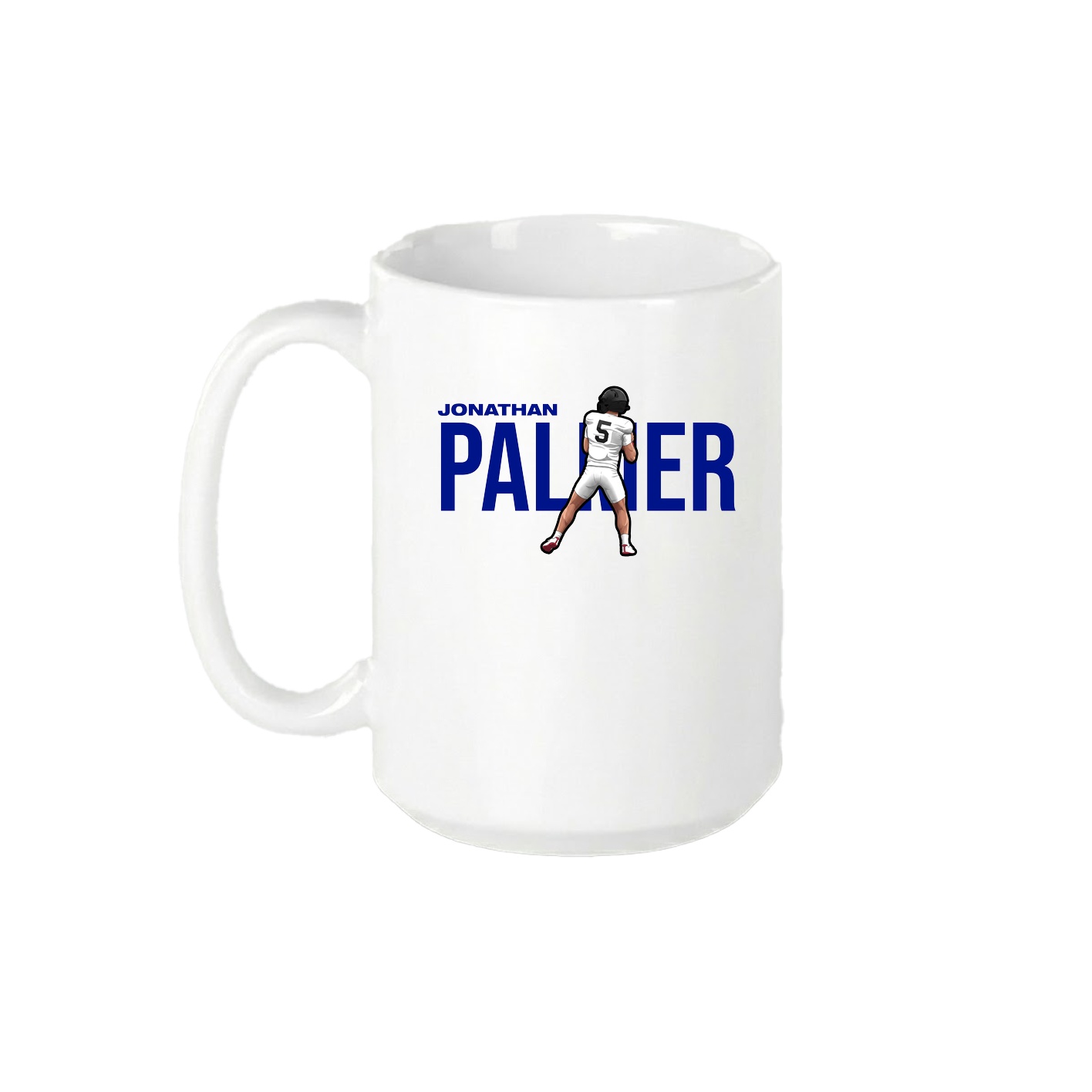 15oz Coffee Mug — Player Name in White