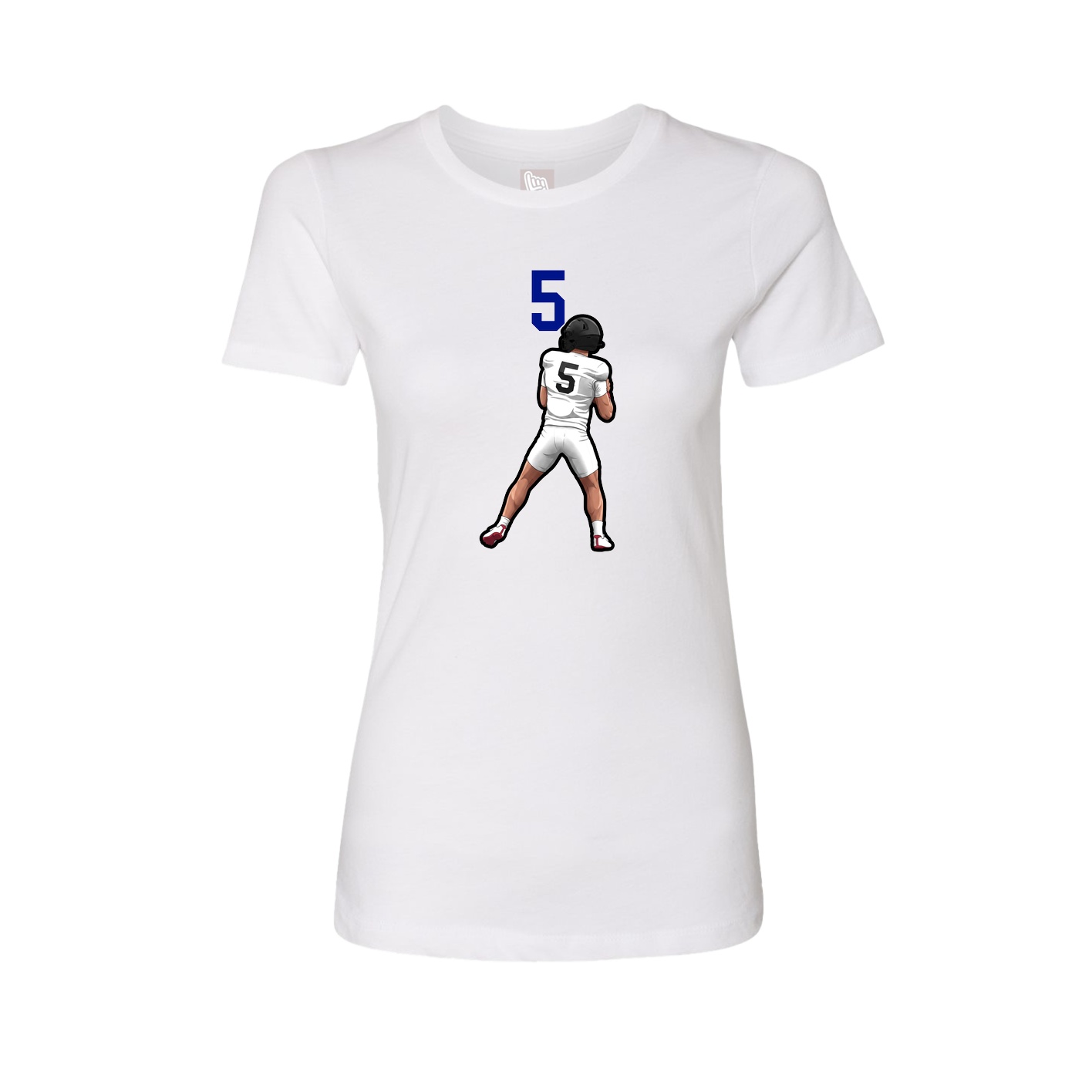 Fitted Women's Tee — Number Top in White
