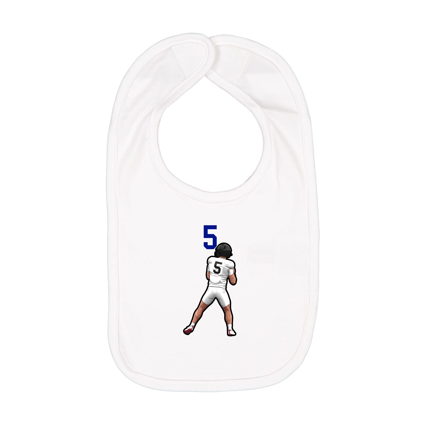 Infant Bib — Number Top in White