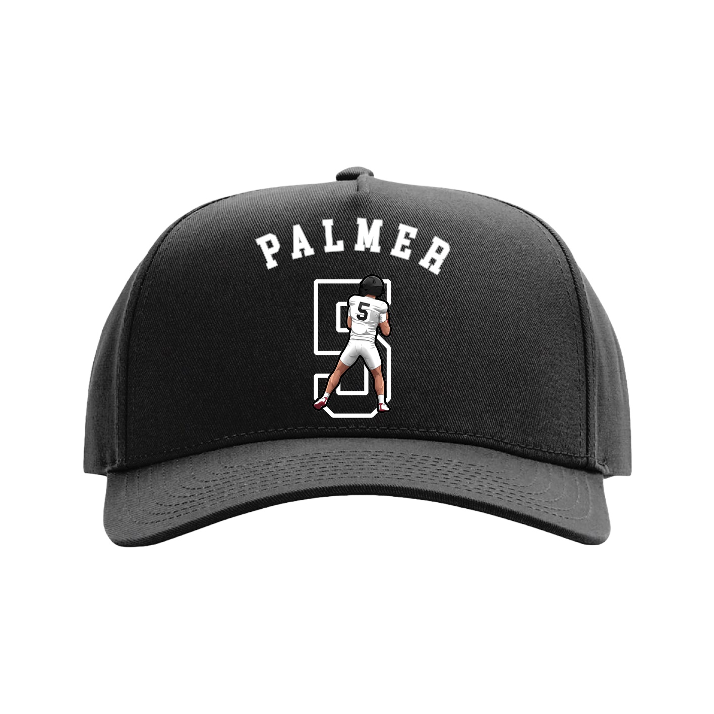 Full Fabric Five-Panel Champ Cap — Shirsey Arch in Black