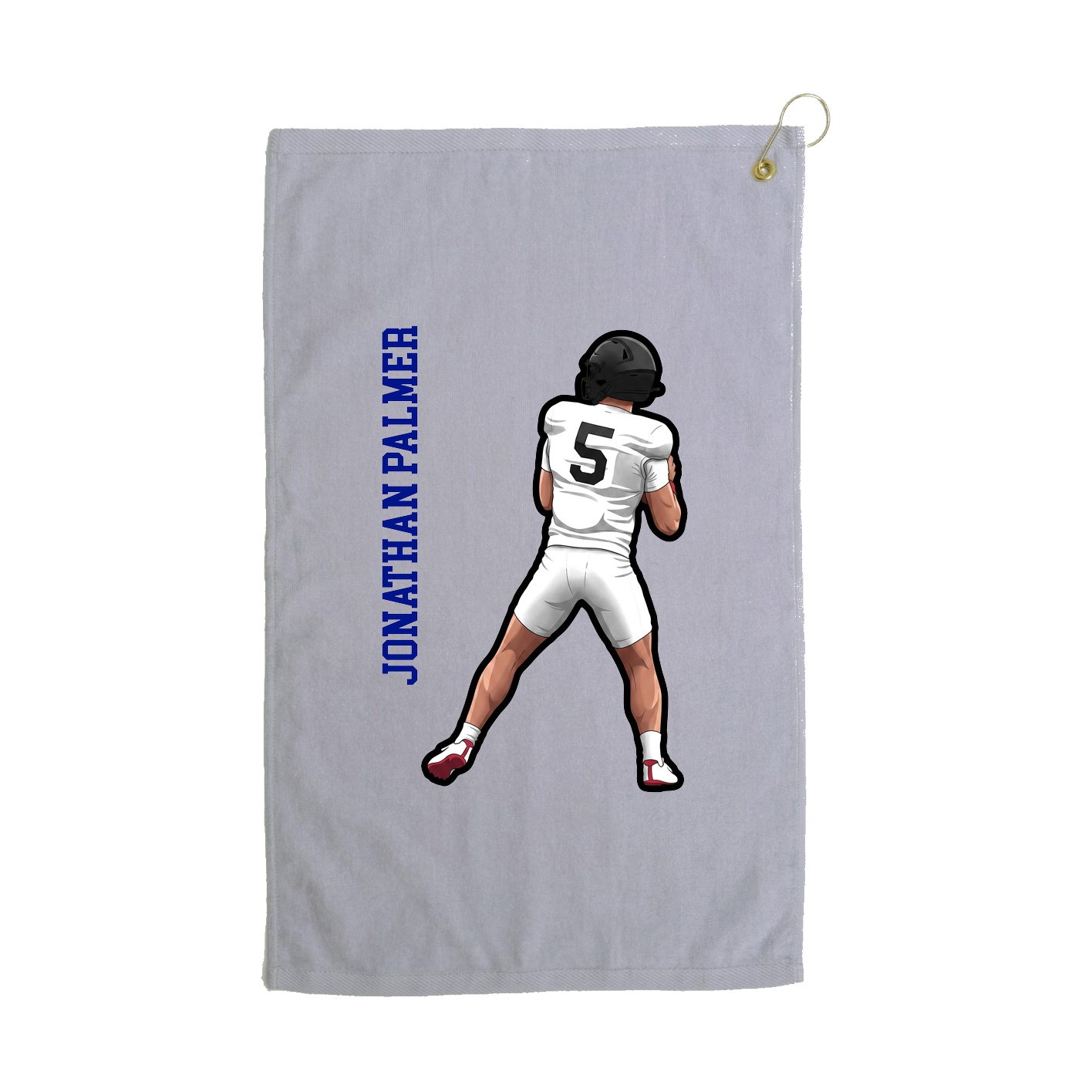 Golf Towel — Name Vertical in Grey