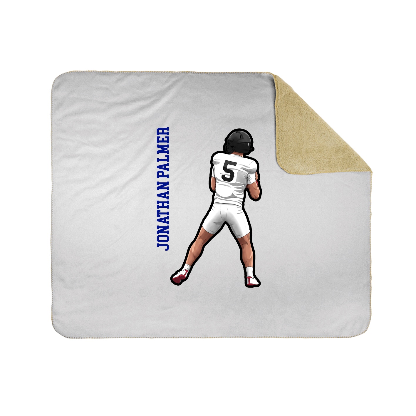 Throw Blanket — Name Vertical in White