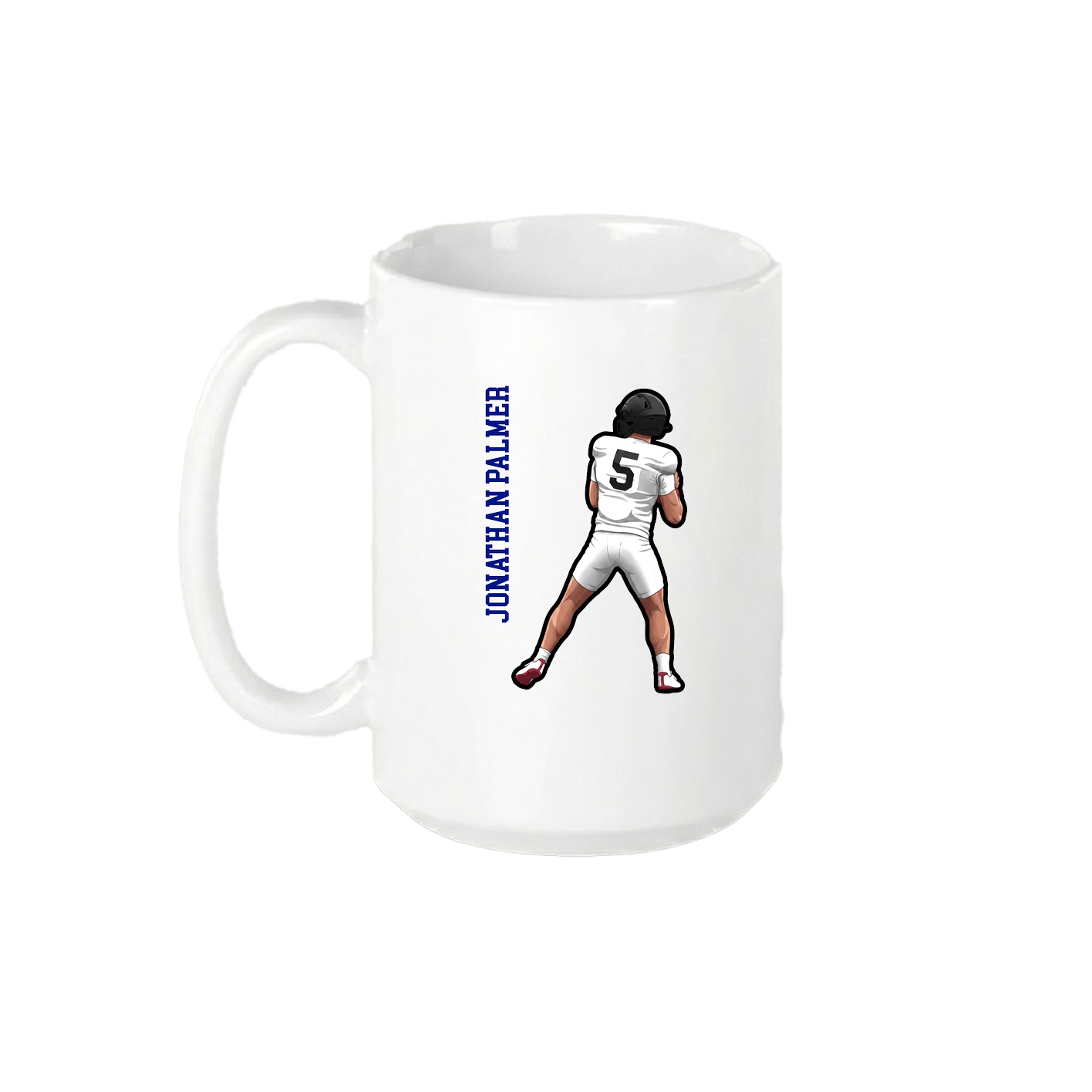 15oz Coffee Mug — Name Vertical in White