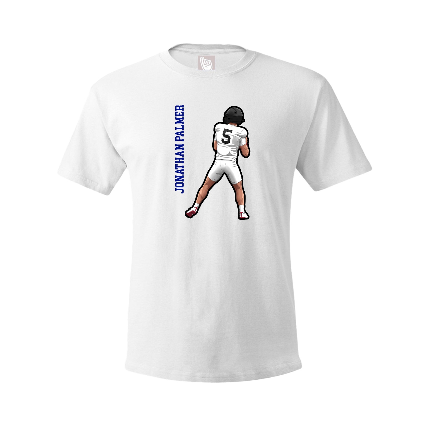 Youth Tee — Name Vertical in White