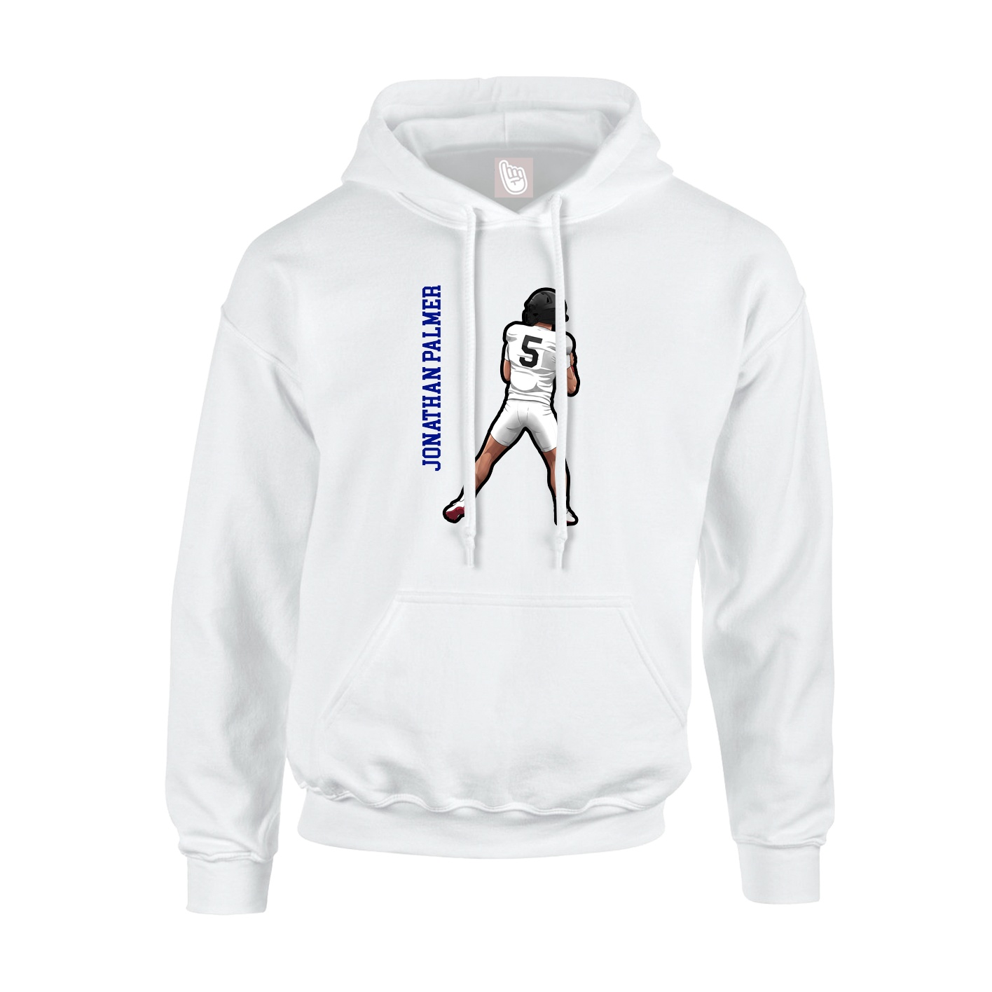 Hoodie — Name Vertical in White