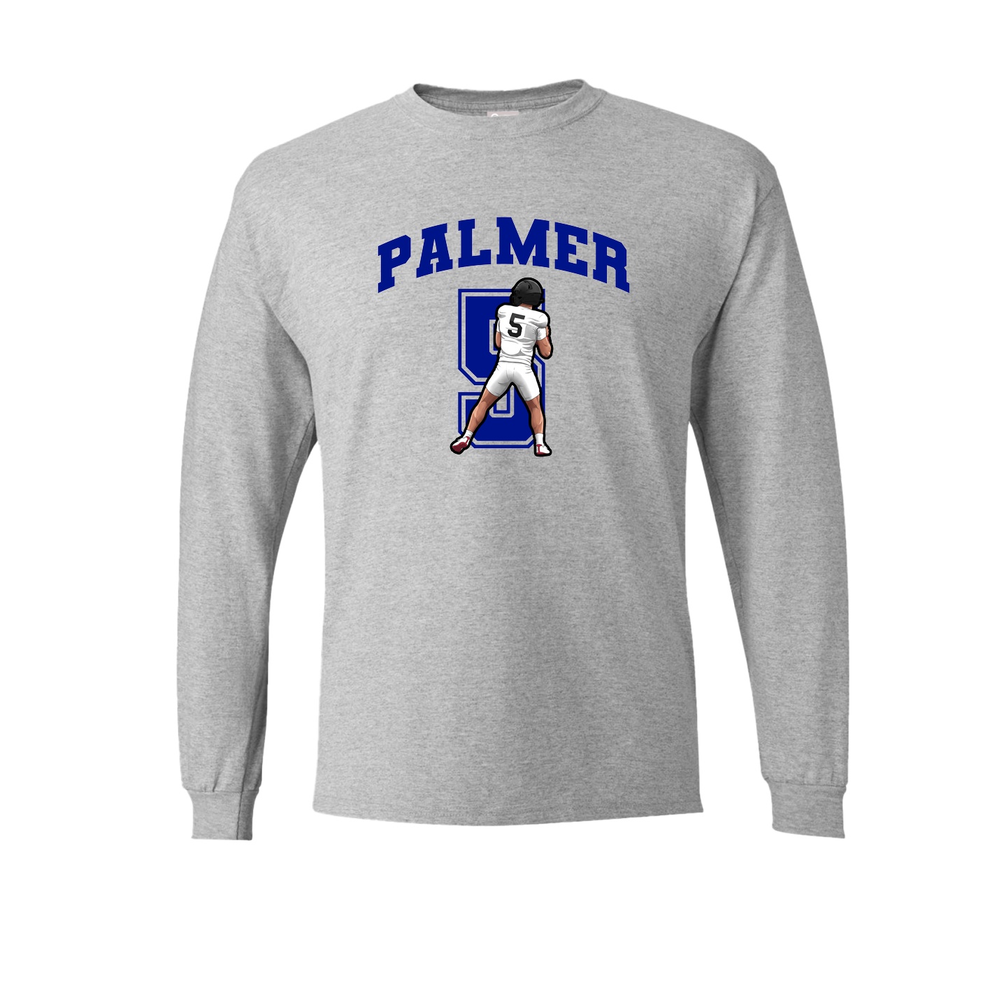 Long Sleeve Tee — Number in Grey