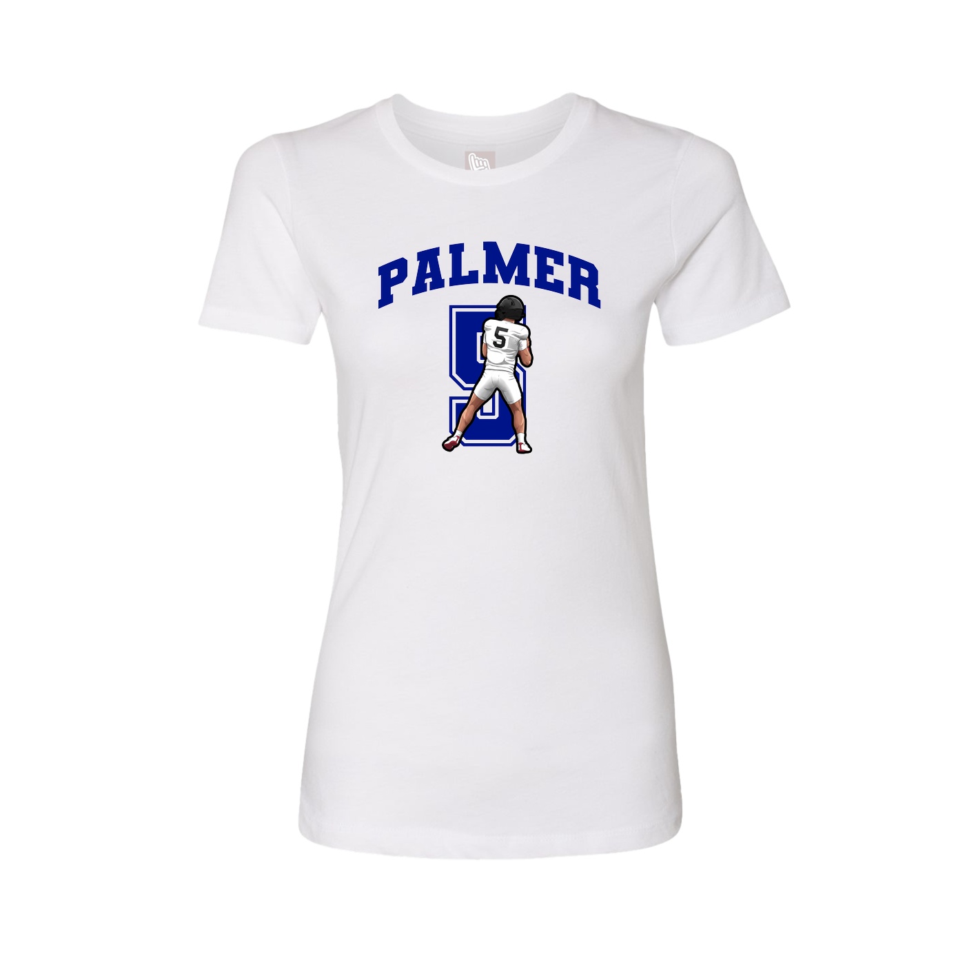 Fitted Women's Tee — Number in White