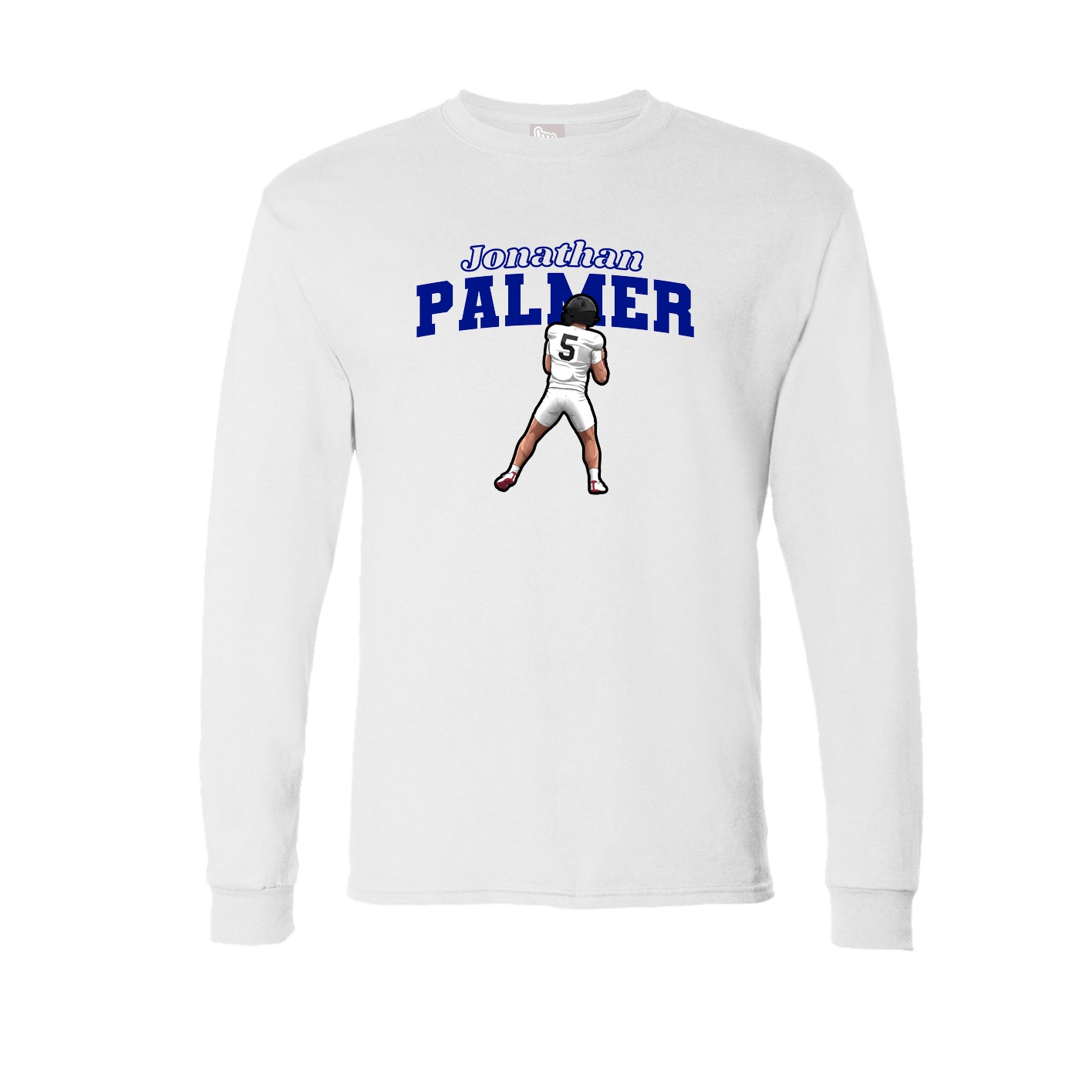 Long Sleeve Tee — Name Arch in White