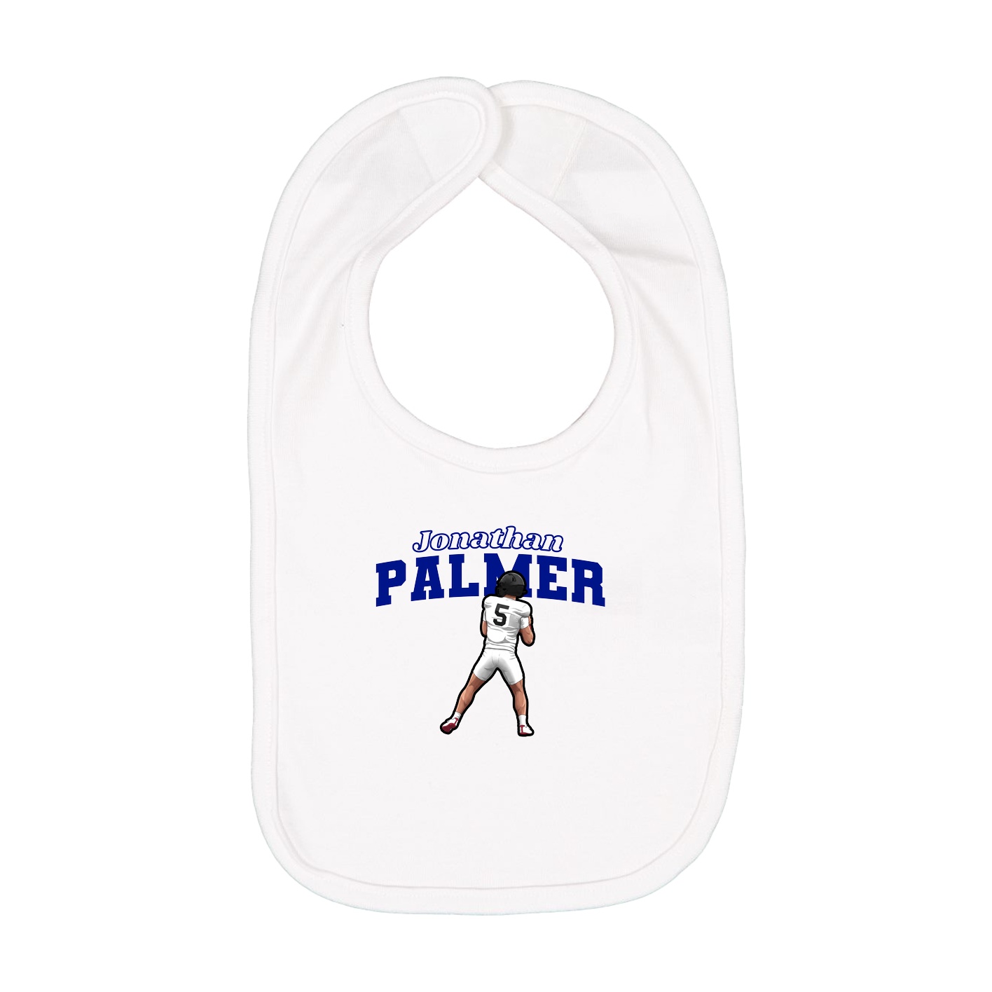 Infant Bib — Name Arch in White