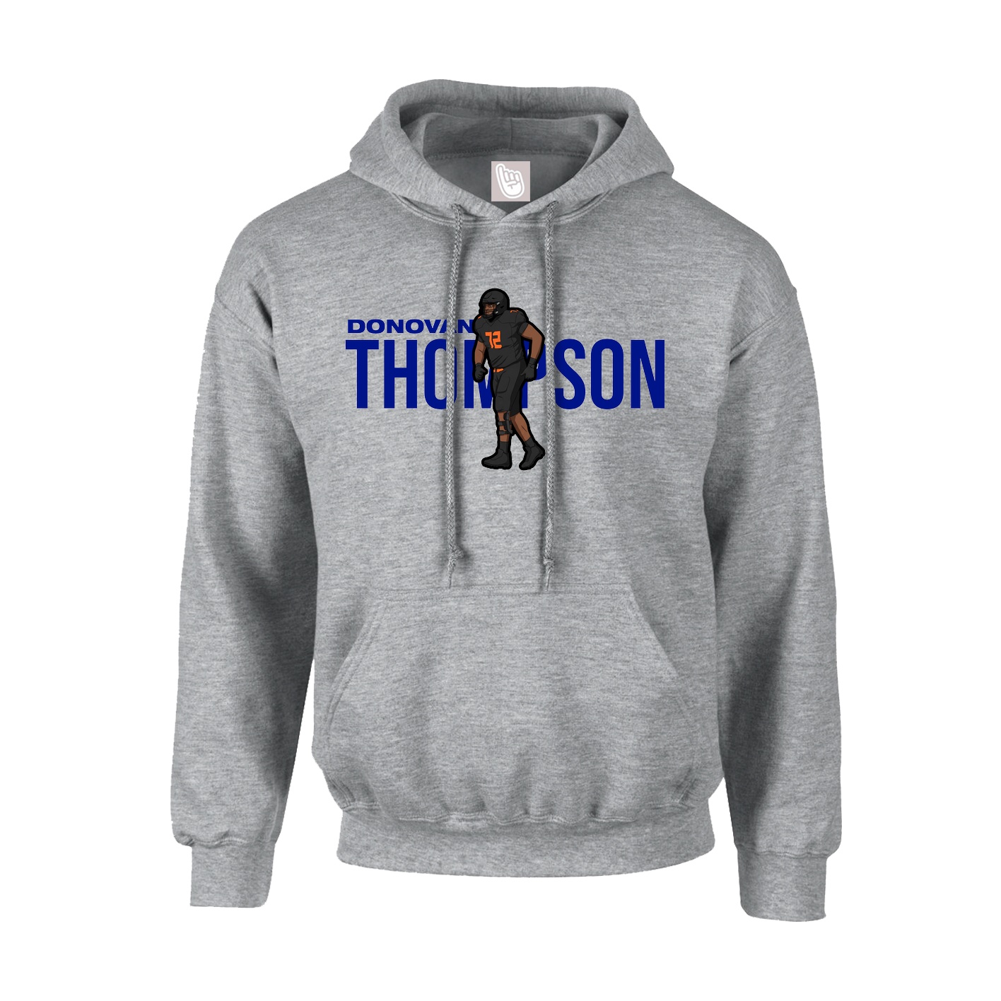 Hoodie — Player Name in Grey