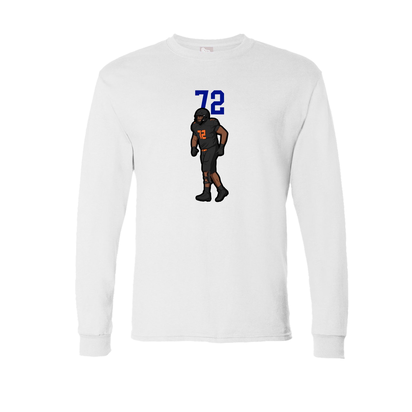 Long Sleeve Tee — Number Top in White