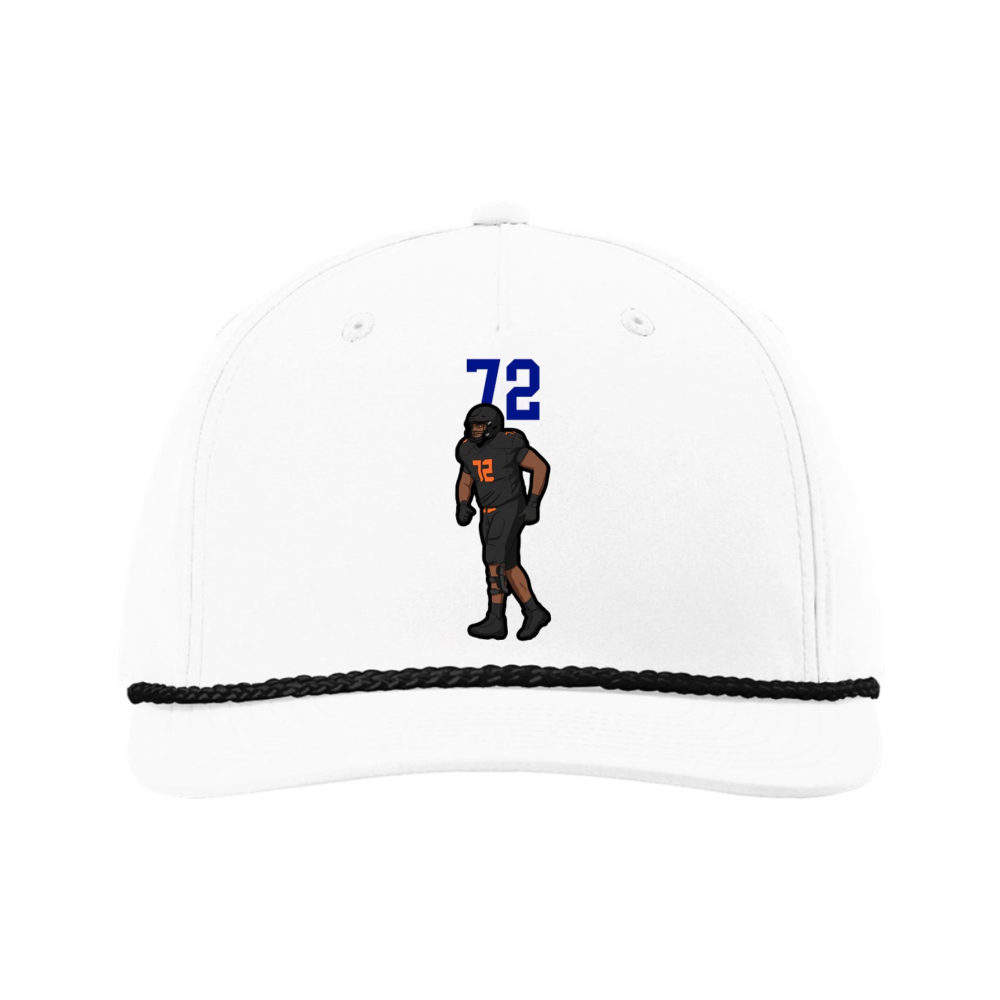 Five-Panel Classic Rope Cap — Number Top in White