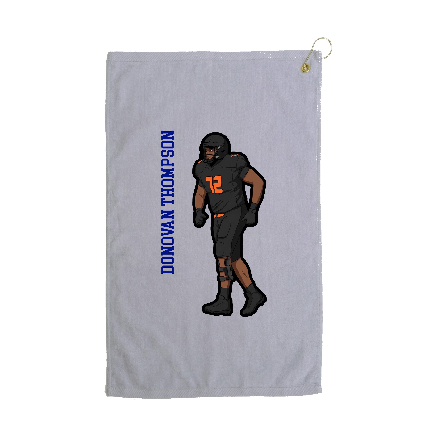 Golf Towel — Name Vertical in Grey