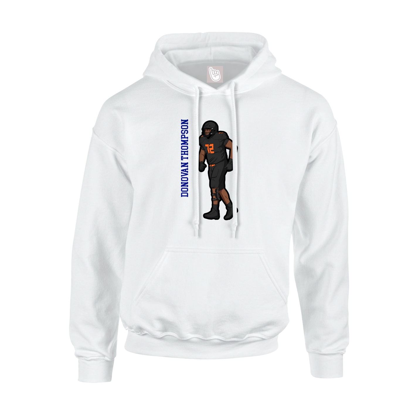 Hoodie — Name Vertical in White
