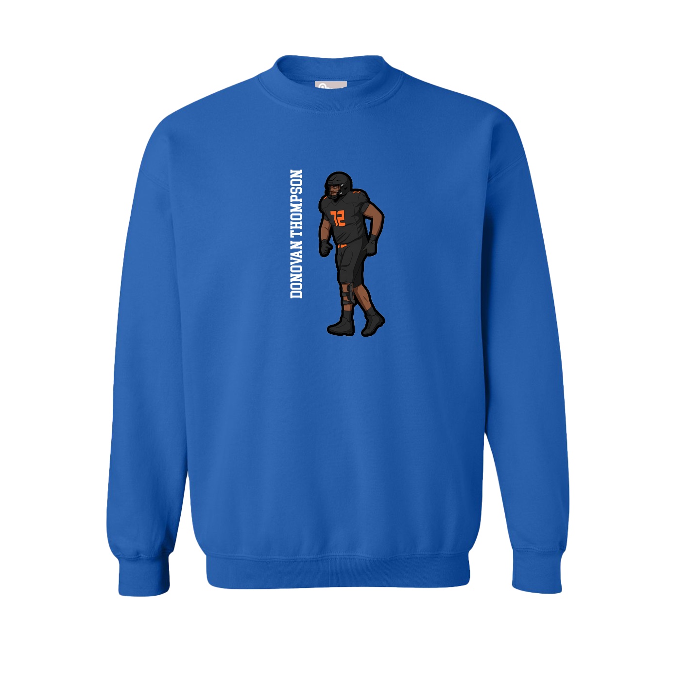 Fleece Crew — Name Vertical in Royal
