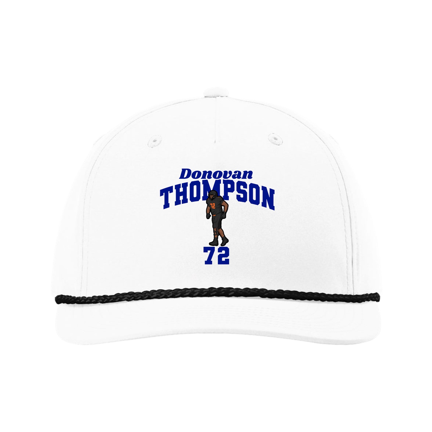 Five-Panel Classic Rope Cap — Signature Arch in White