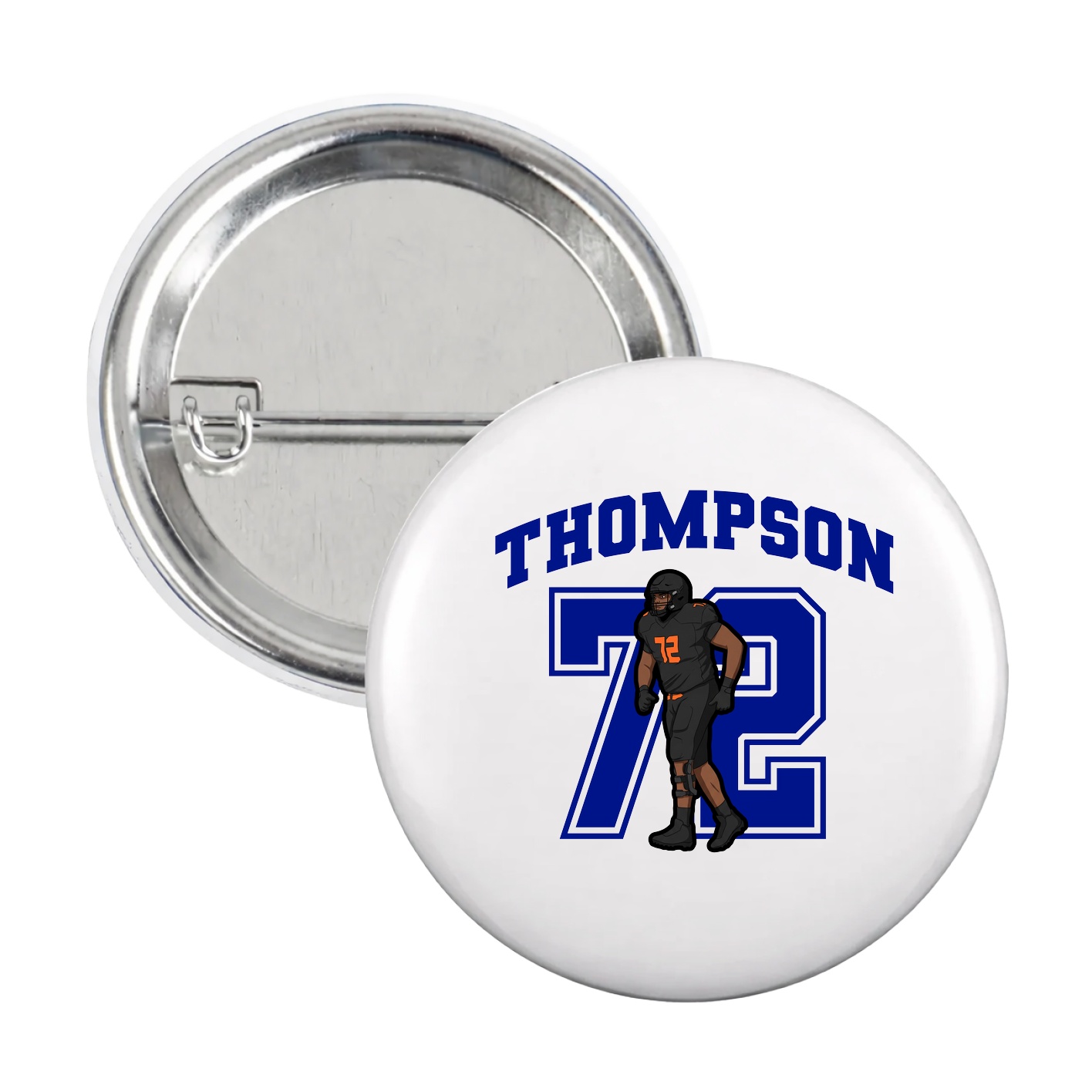 Game Day Button — Number in White