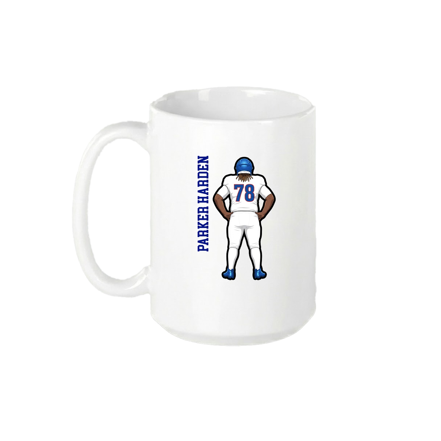 15oz Coffee Mug — Name Vertical in White
